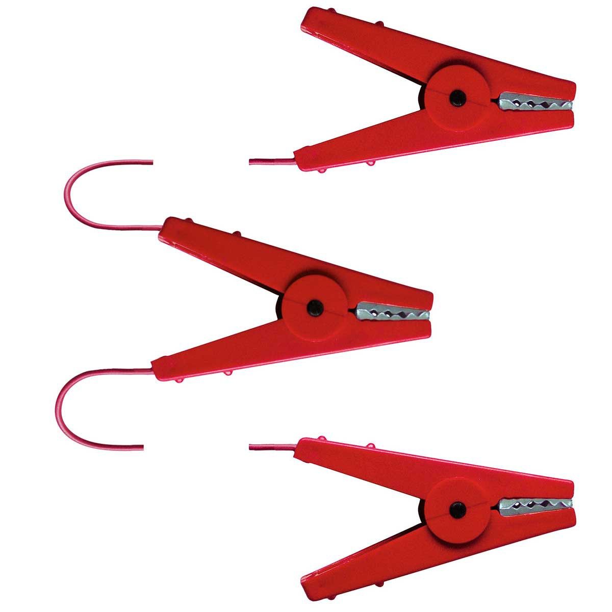 Fence connection cable triple with crocodile clips 2 x 60cm