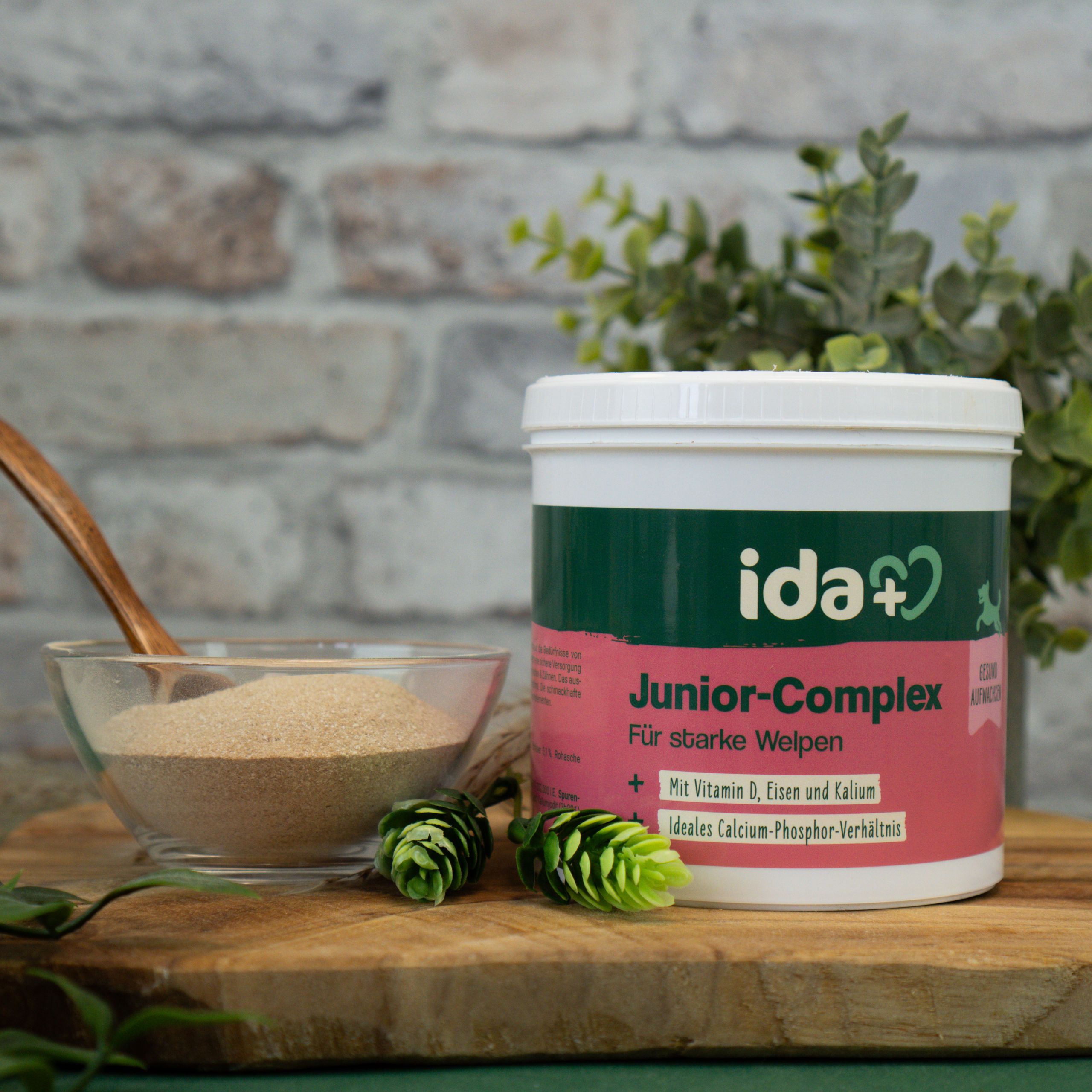 pet supplement, calcium phosphate, junior complex, powder supplement, vitamin D E iron calcium