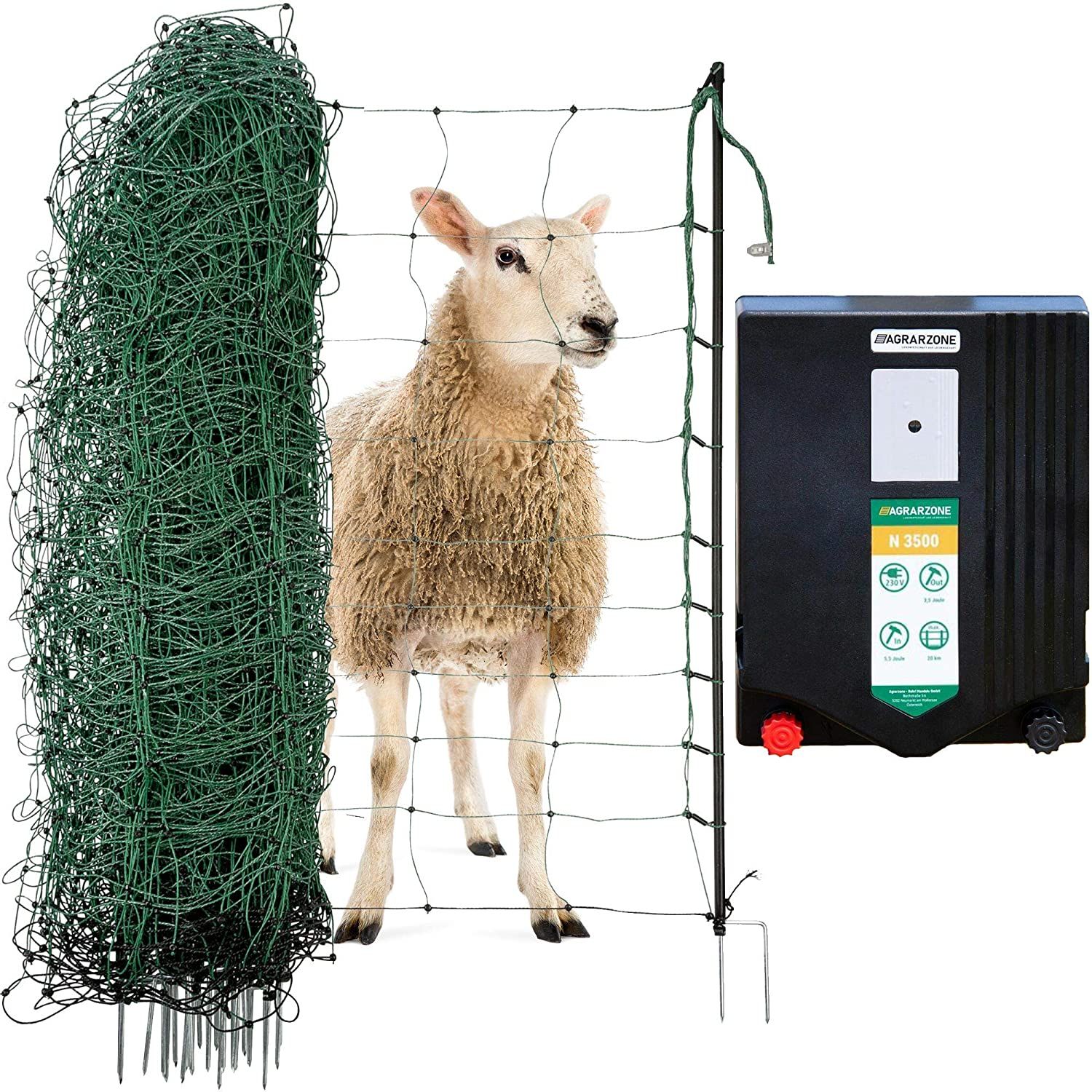 Juhkerítés komplett szett 230V, háló 50 m x 90 cm, használat közben