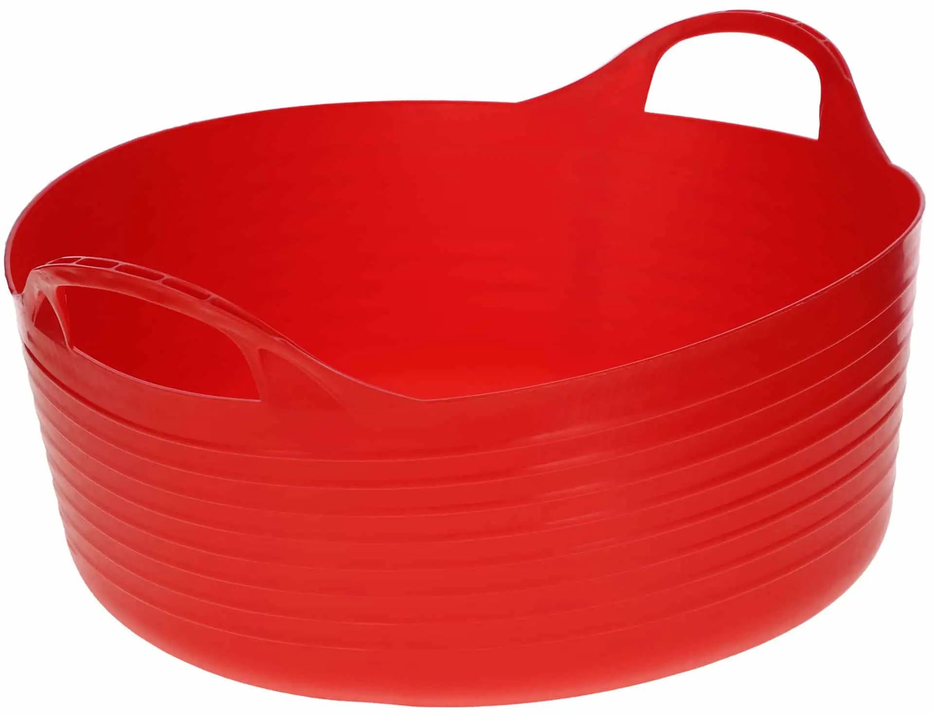 Kerbl Flexibler Trog FlexBag, 12 L, schwarz, aus robustem Kunststoff, rot