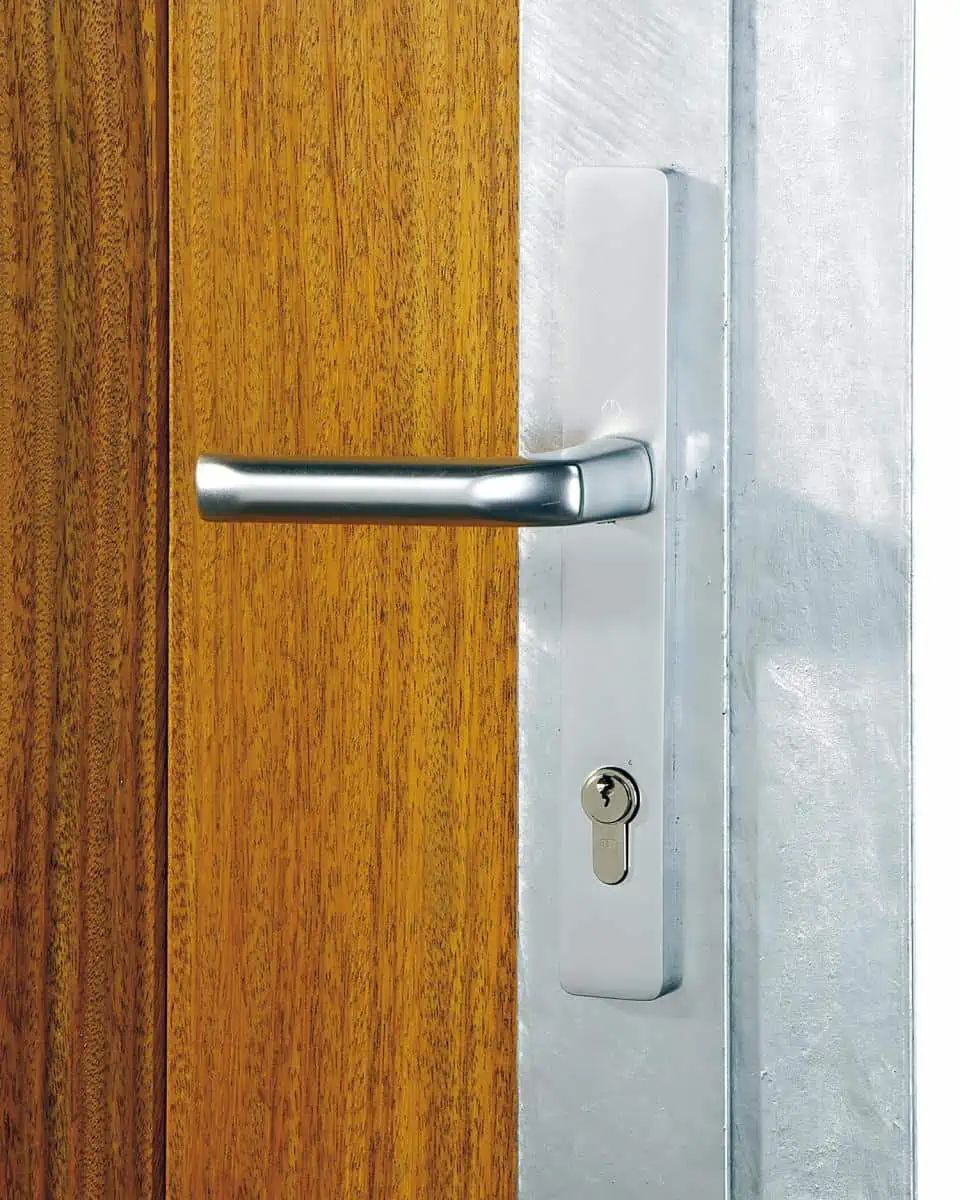 Growi Stalltür Drehfenster 1,2 x 2,215 m, Drücker und Klappring-Stecker, Detailansicht, Griff