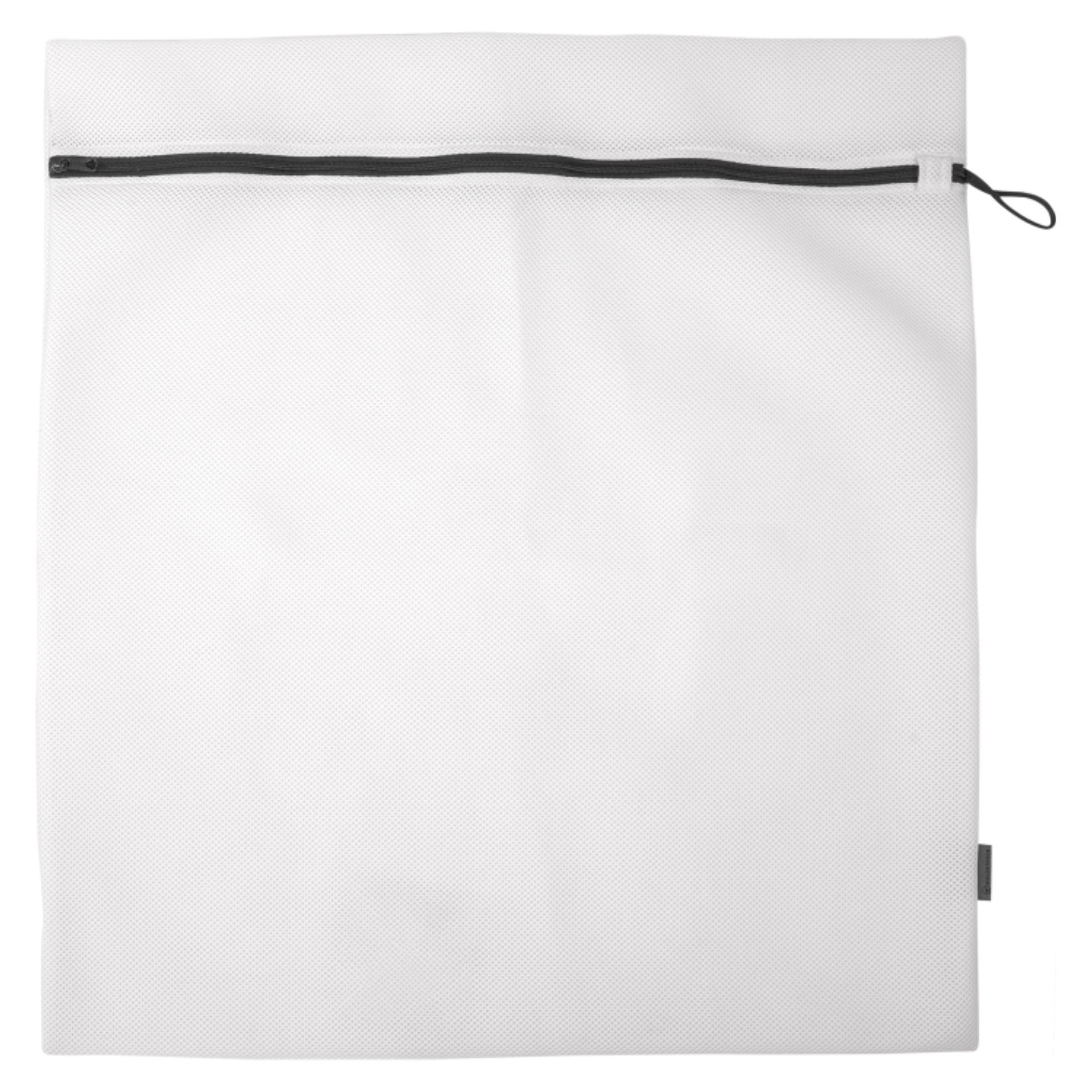 pouch, zippered bag, drawstring pouch?, white pouch, mesh texture