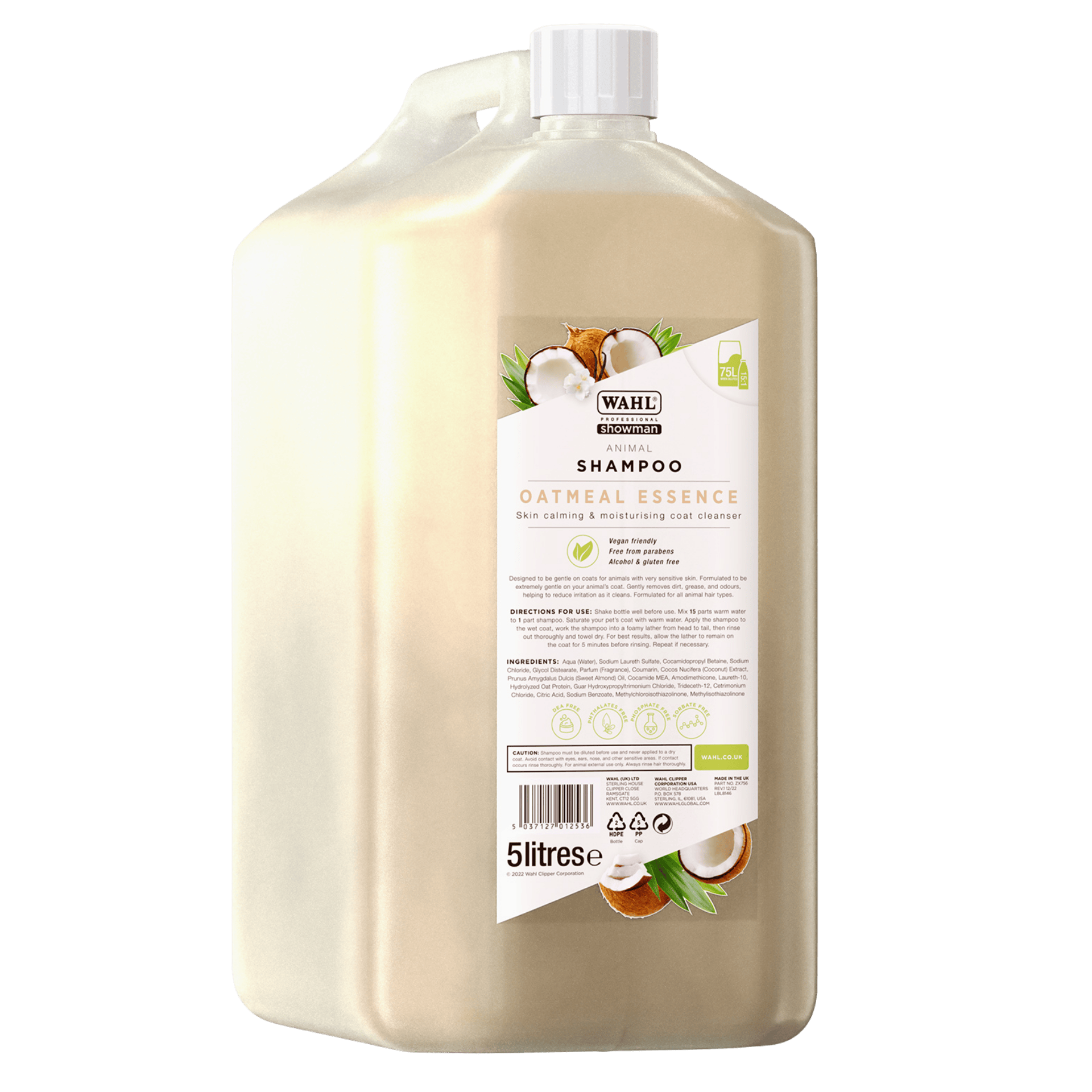 Wahl Oatmeal Essence Schampokoncentrat för hundar, känslig hud, vy bakifrån