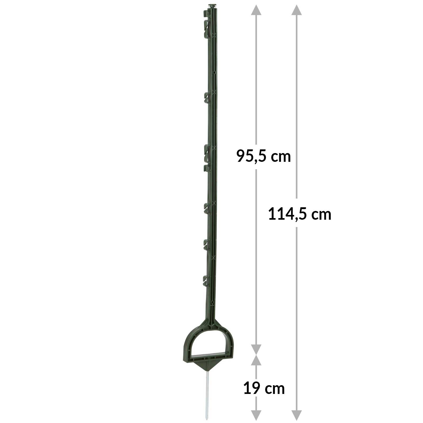 AKO Steigbügelpfahl Kunststoff 114,5 cm, grün, 5er Pack, Maßzeichnung