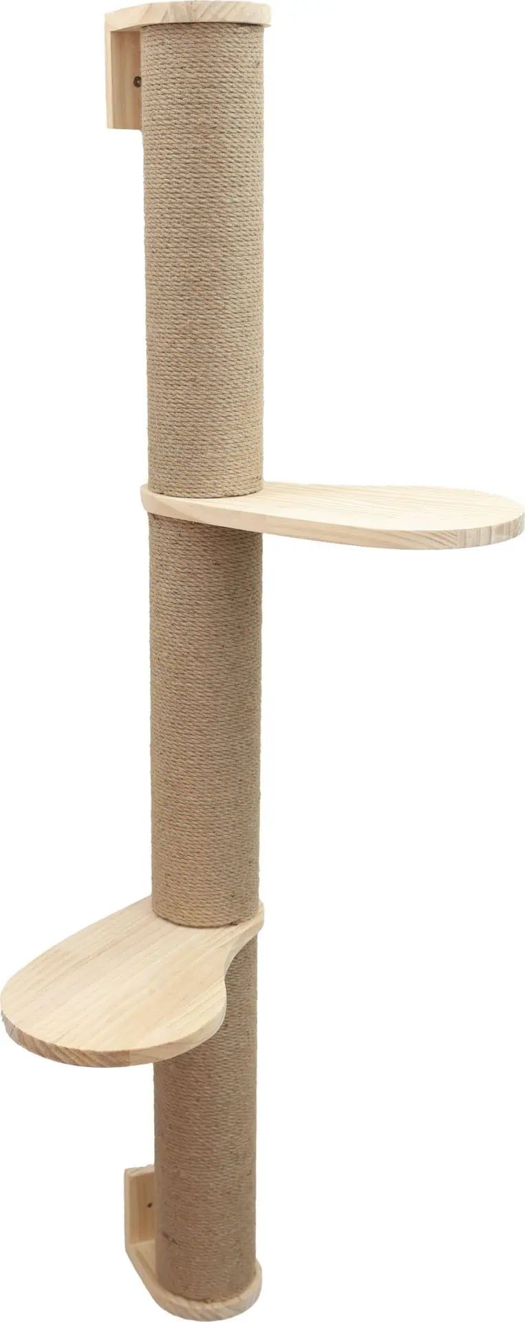 Kerbl Pet klösstolpe Timber med jute för väggmontage