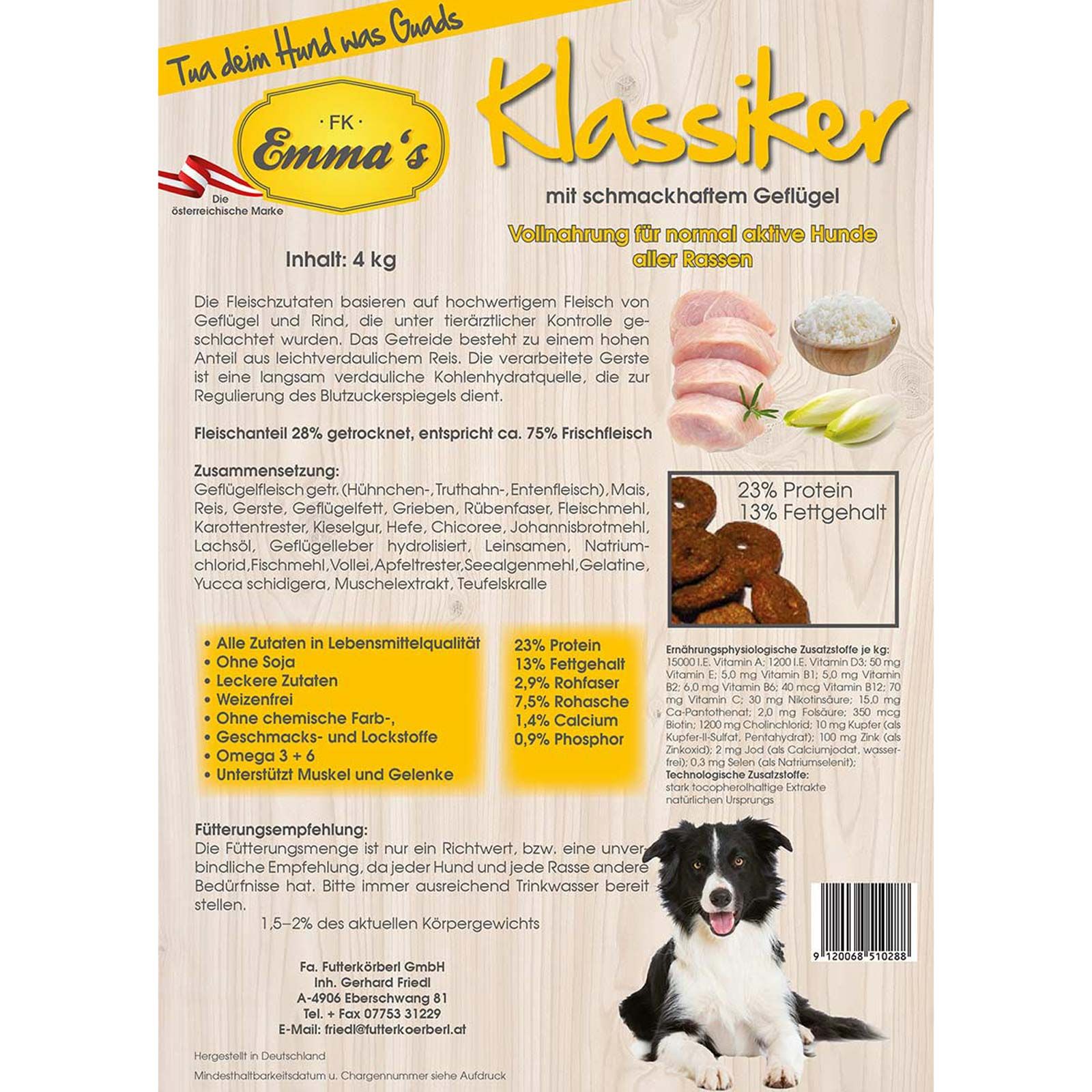 Emmas Hundefutter Klassiker 4 kg