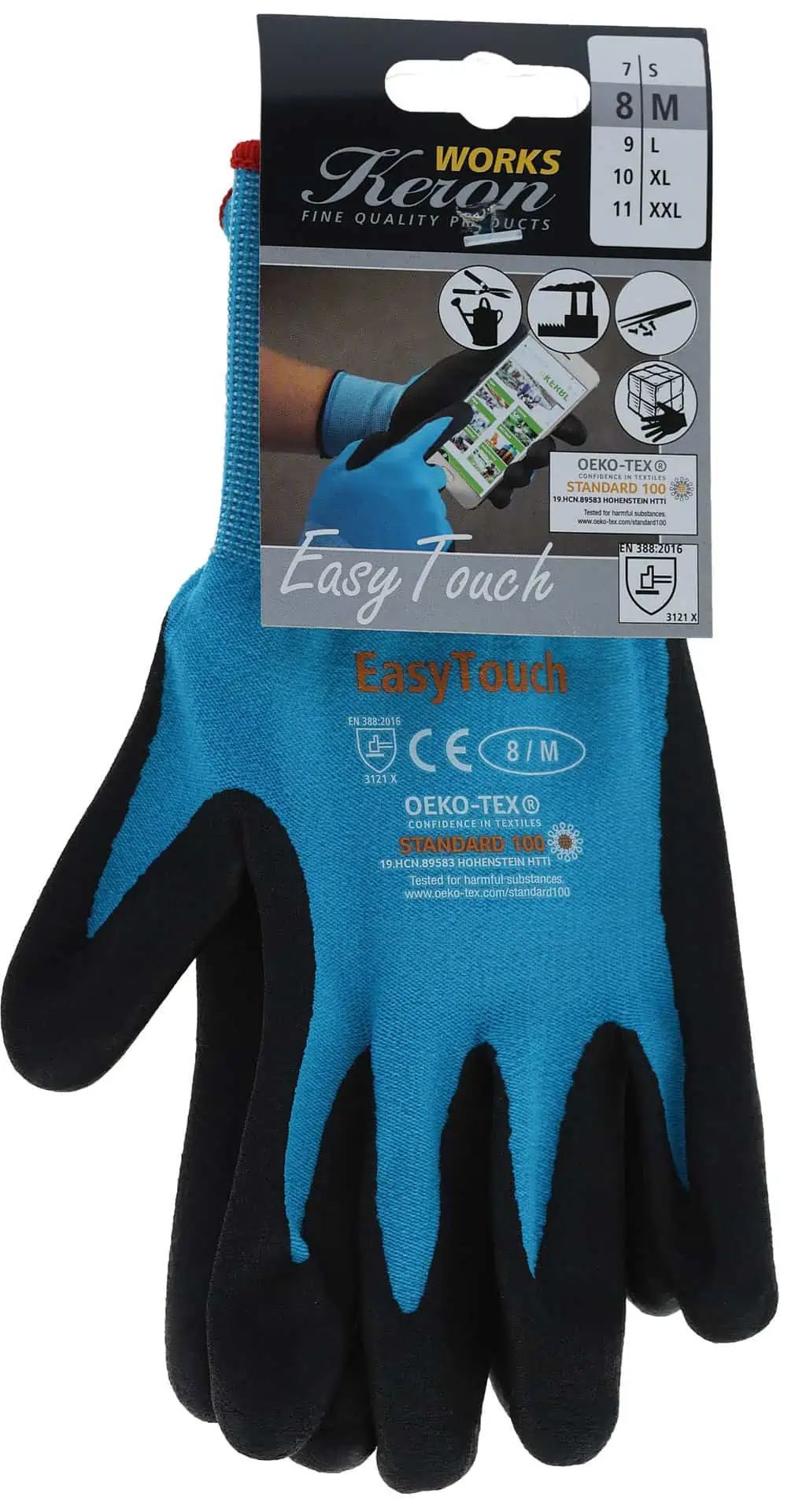 Kerbl EasyTouch érintőképernyős kesztyű, kék, finomkötött, 11/XXL