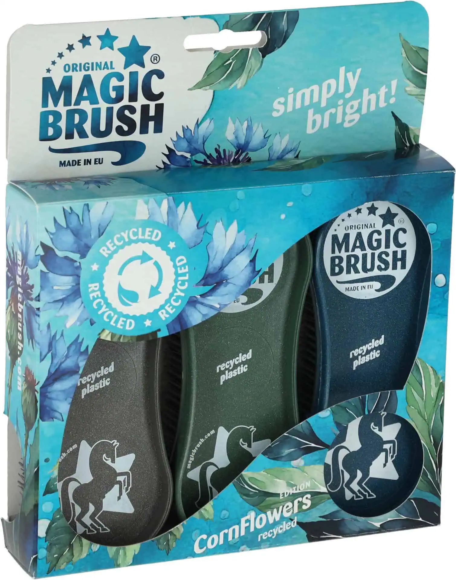 Set spazzole MagicBrush CornFlowers riciclato, 3 pezzi, confezione