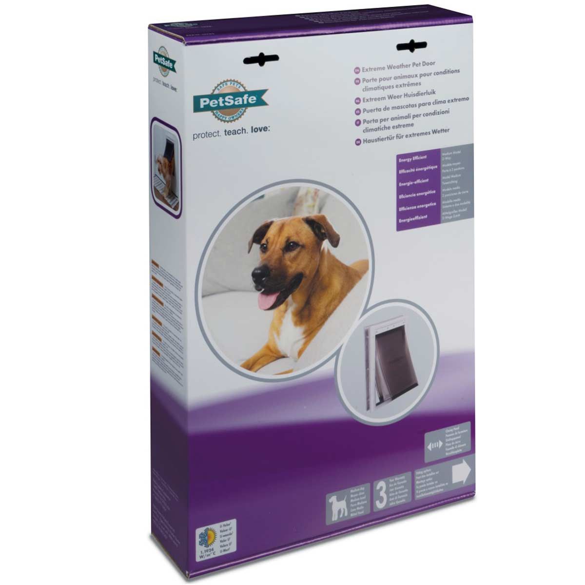 PetSafe Ușă Câini & Pisici Izolată, Sistem 3 Clapete Vreme Extremă, ambalaj