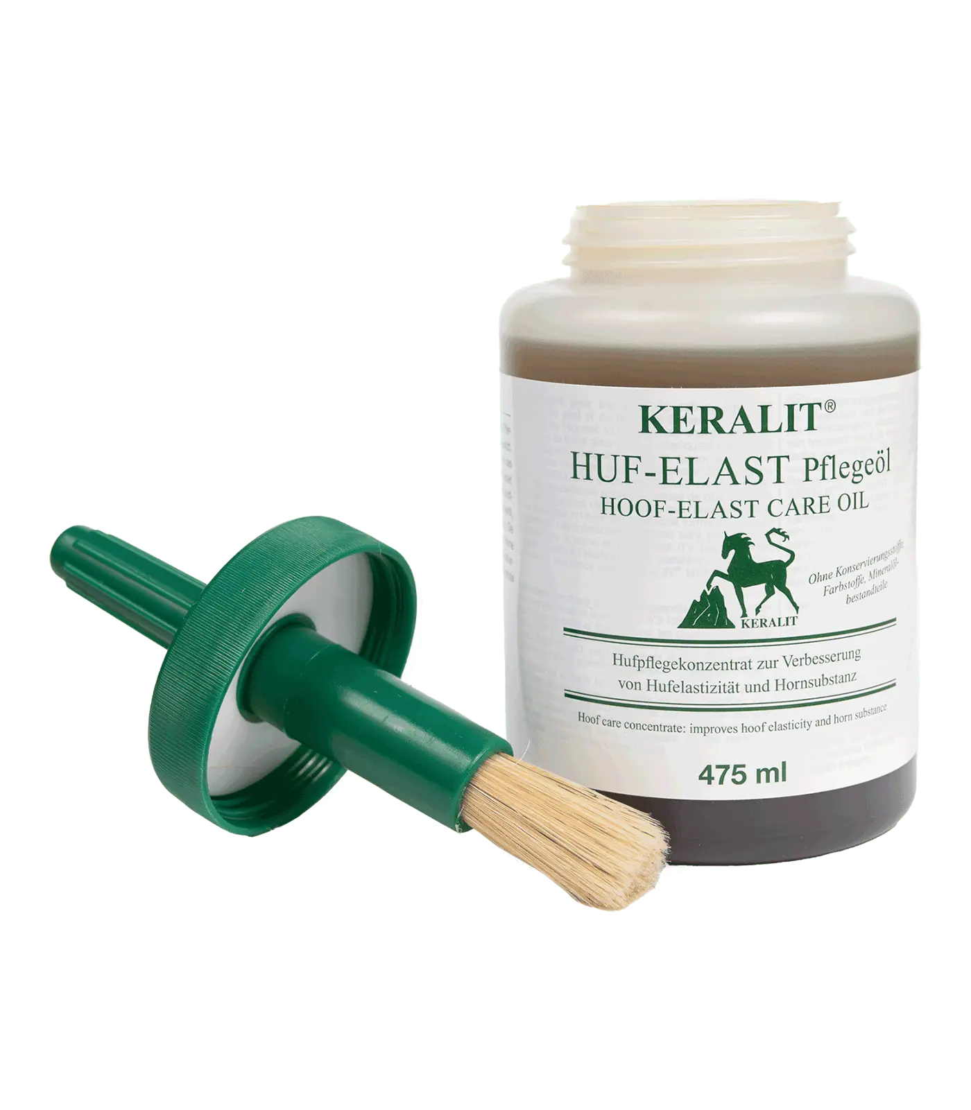 Keralit Huf-Elast ápolóolaj rugalmas paták számára, 475 ml, a csomag tartalma