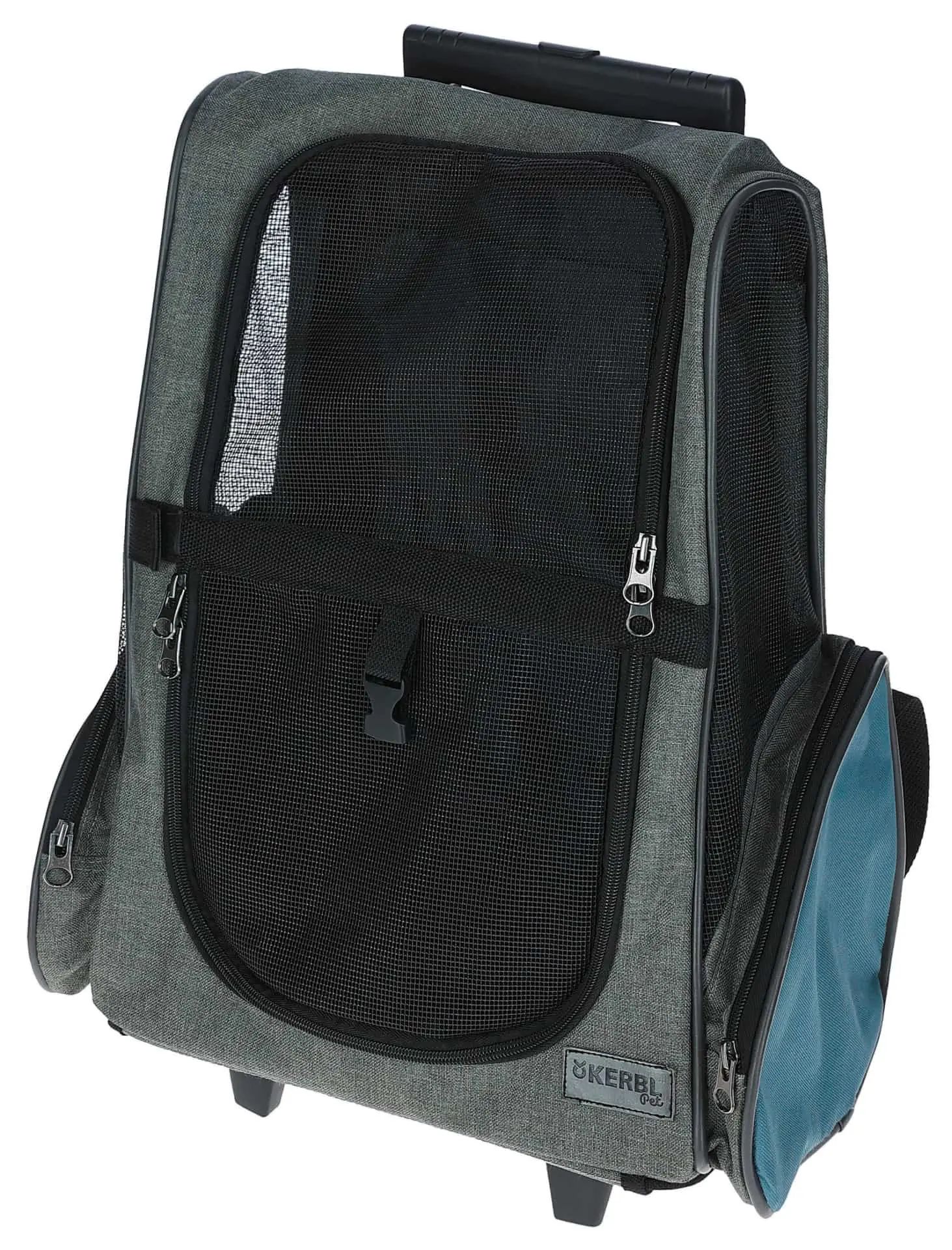 Kerbl Dog Trolley Vacation, grey/blue, 41 x 26 x 55/103 cm
