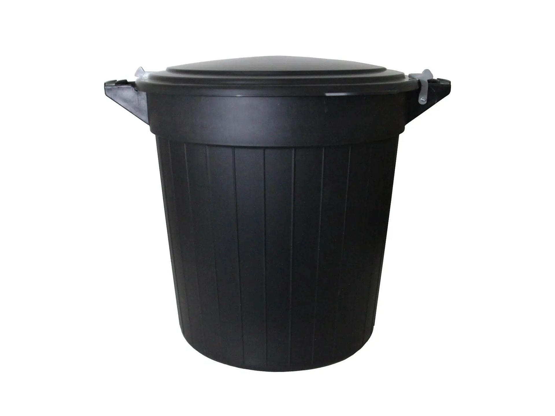 Coș de hrănire cu capac 80 litri negru, produs în vrac