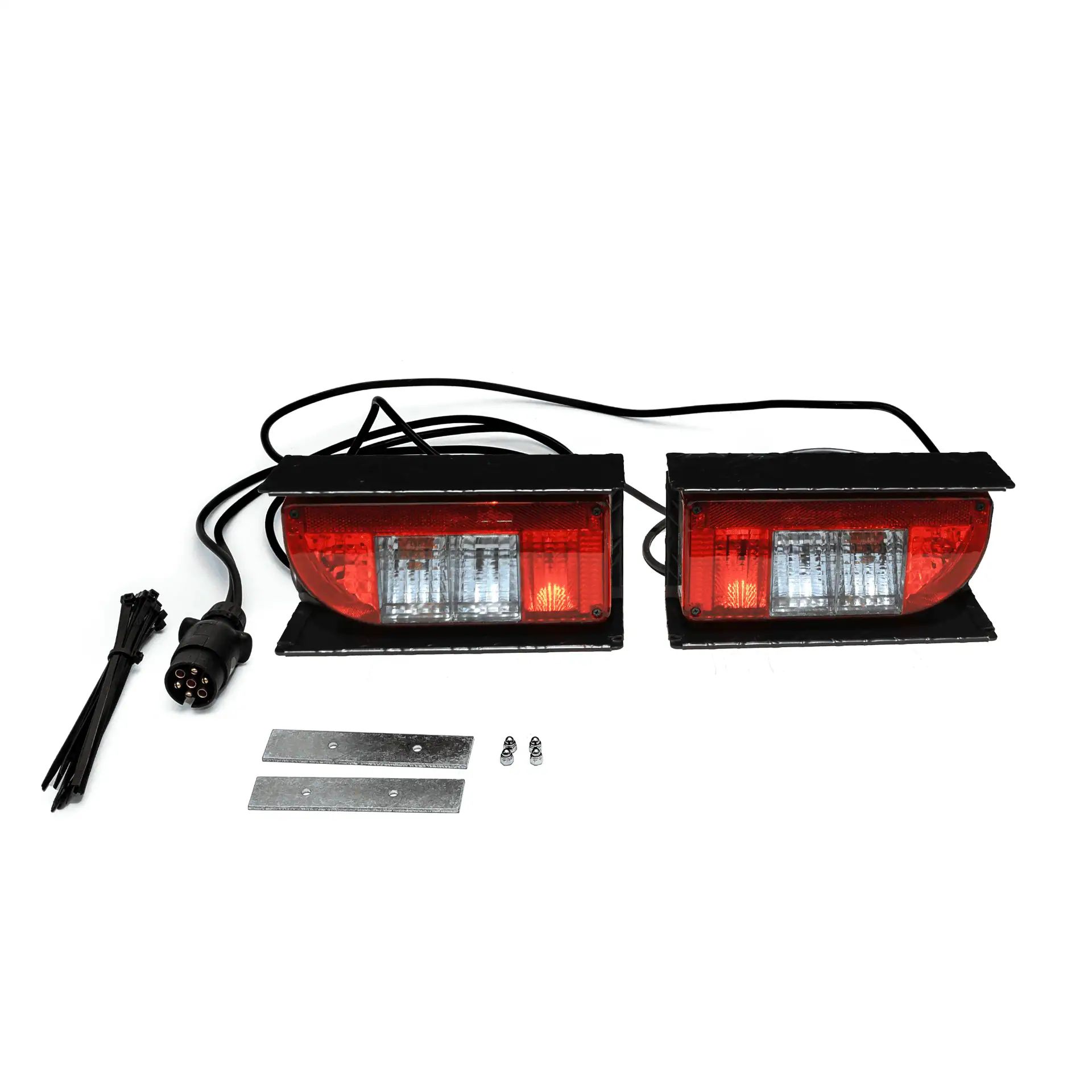 Heck-Pack Lighting set 7-pin with black powder-coated aluminum protection