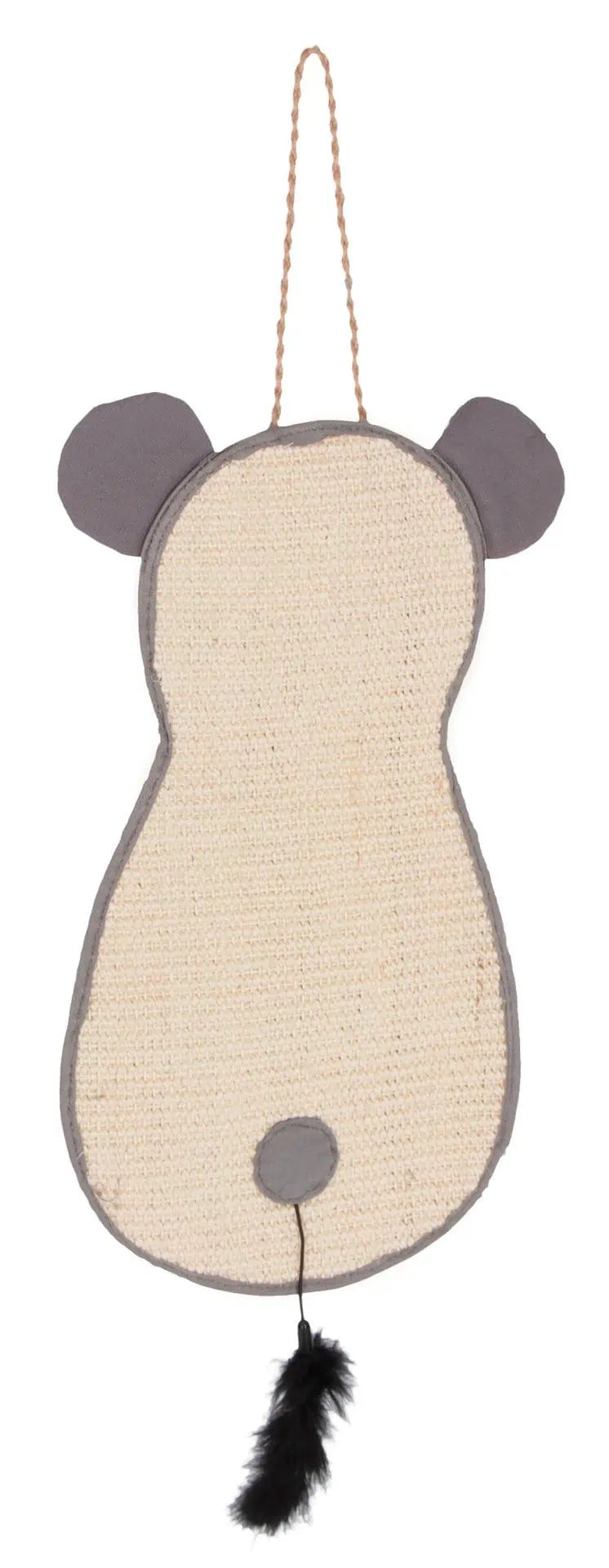 Kerbl Klösmatta för dörrhandtag i sisal, med upphängning och leksaksfjäder, 66x25 cm
