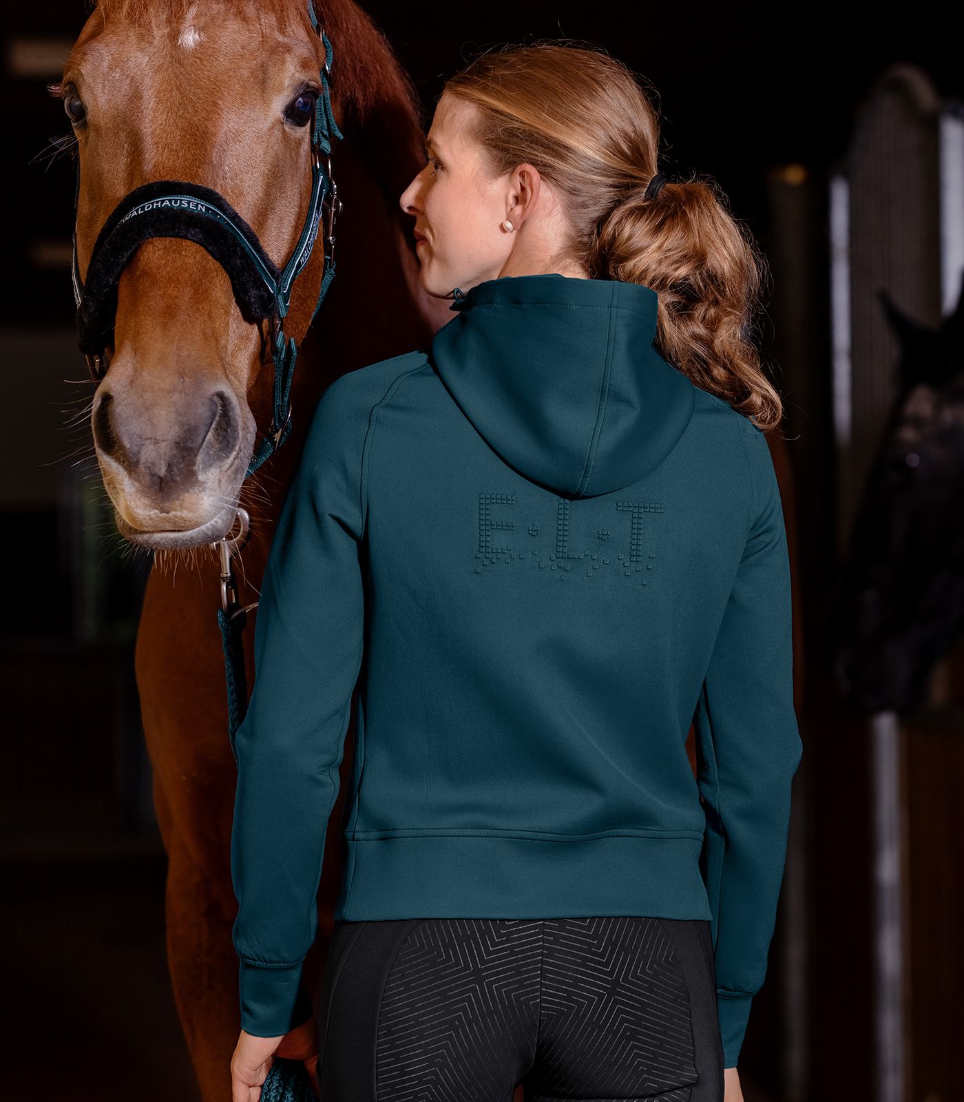 ELT functional hoodie Regensburg, petrol blue, L