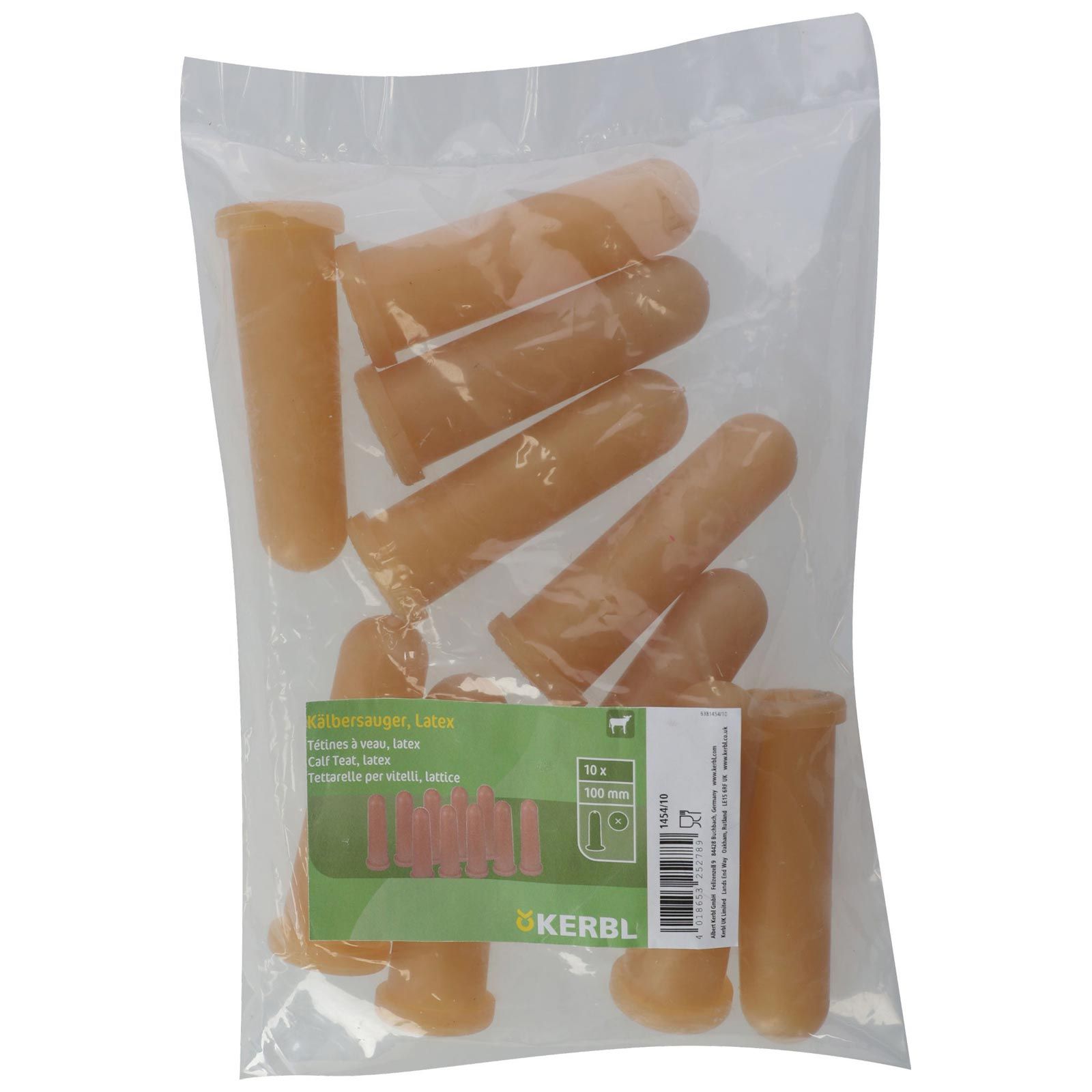 Tettarella per vitelli Kerbl lattice beige 100 mm, 10 pz, confezione
