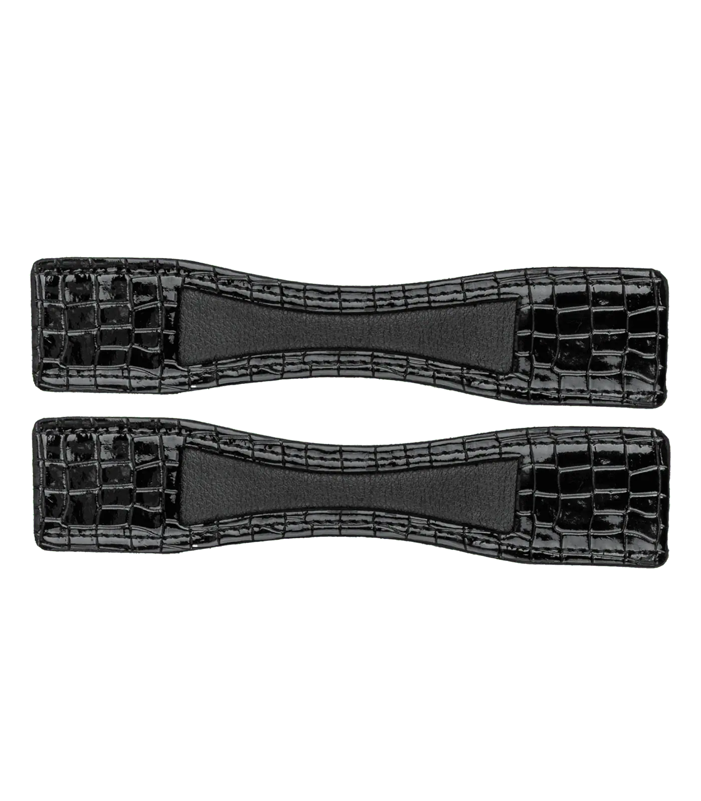 Protection d’éperons en cuir verni, la paire