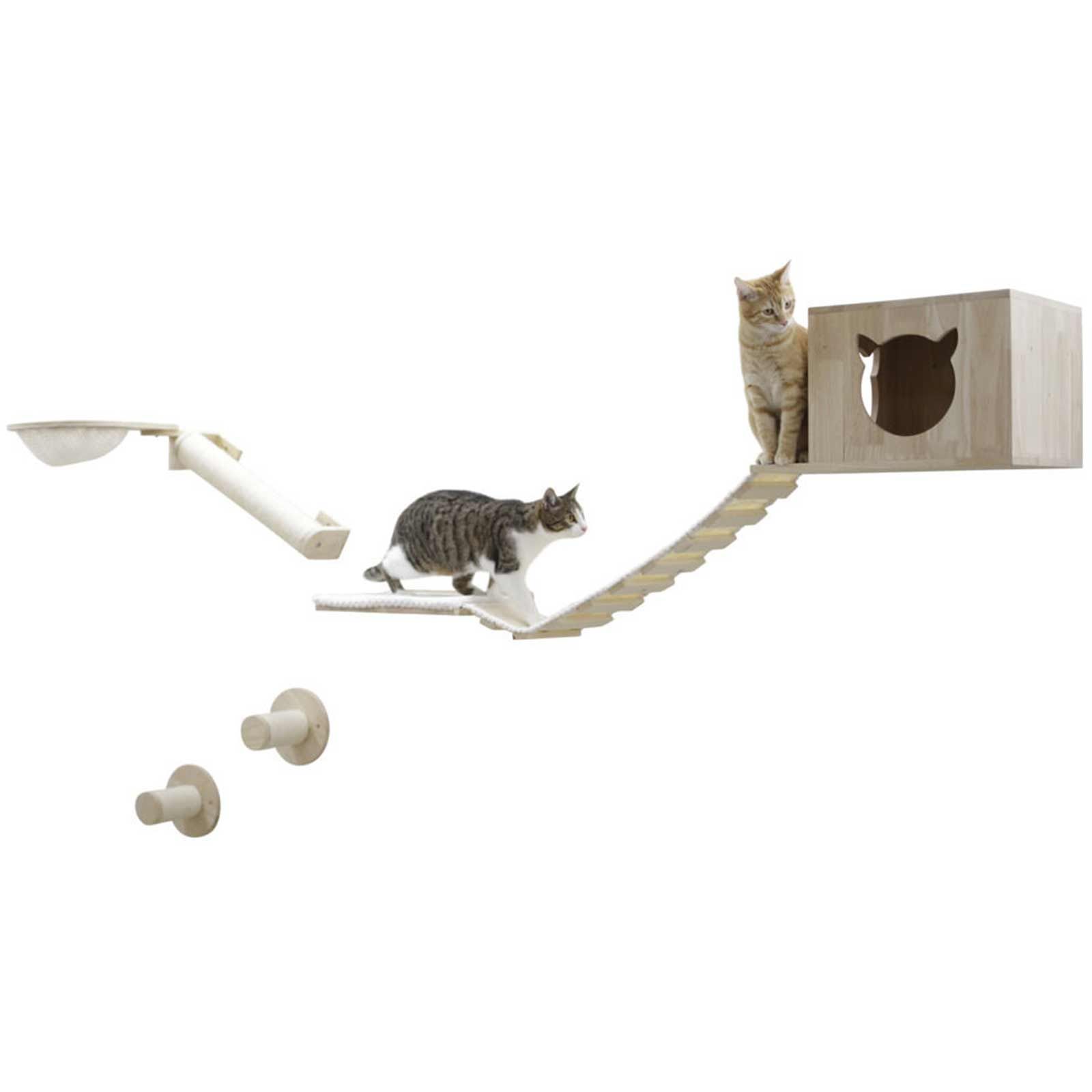 Kerbl Katzen Kletterwand Anden, 7-teilig, Massivholz, im Einsatz