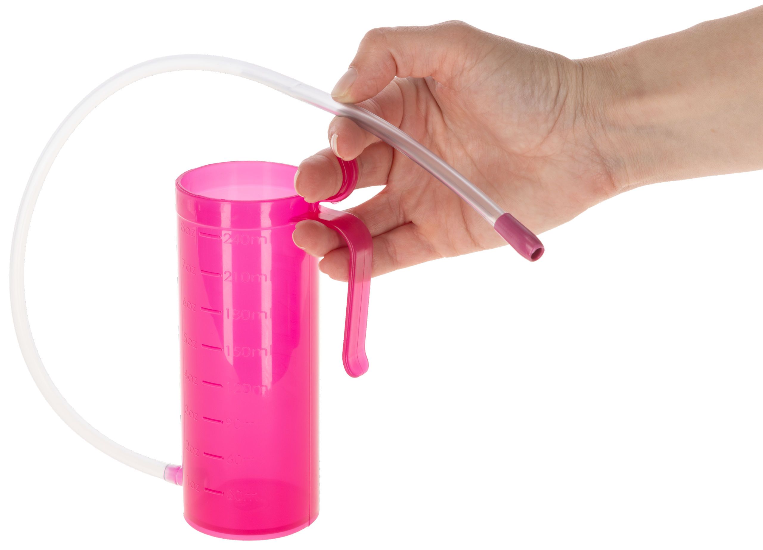 rosa, Wasserflasche, Maßskala, Strohhalm, Ausziehbar