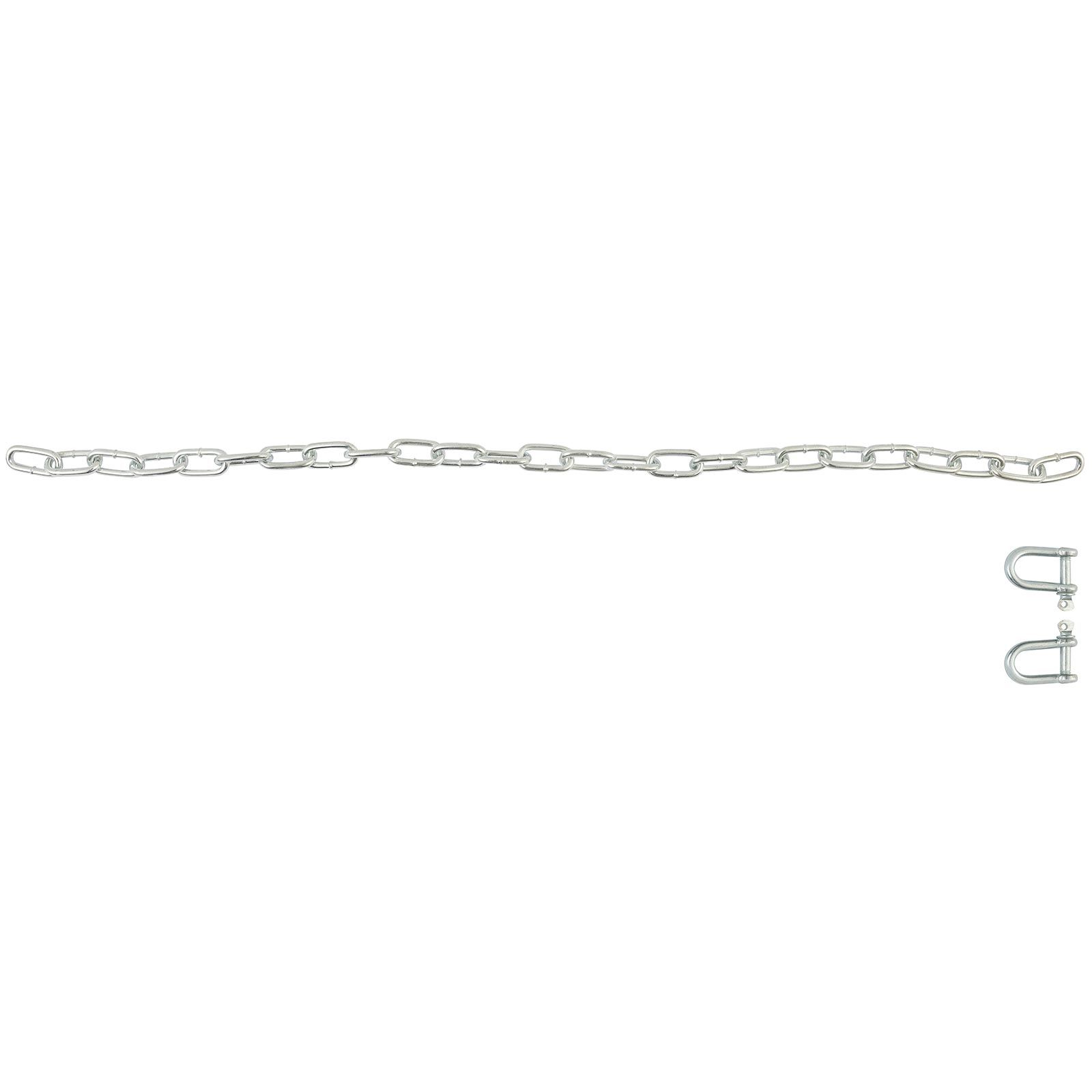 Metallkette aus länglichen Kettengliedern mit zwei Schäkeln