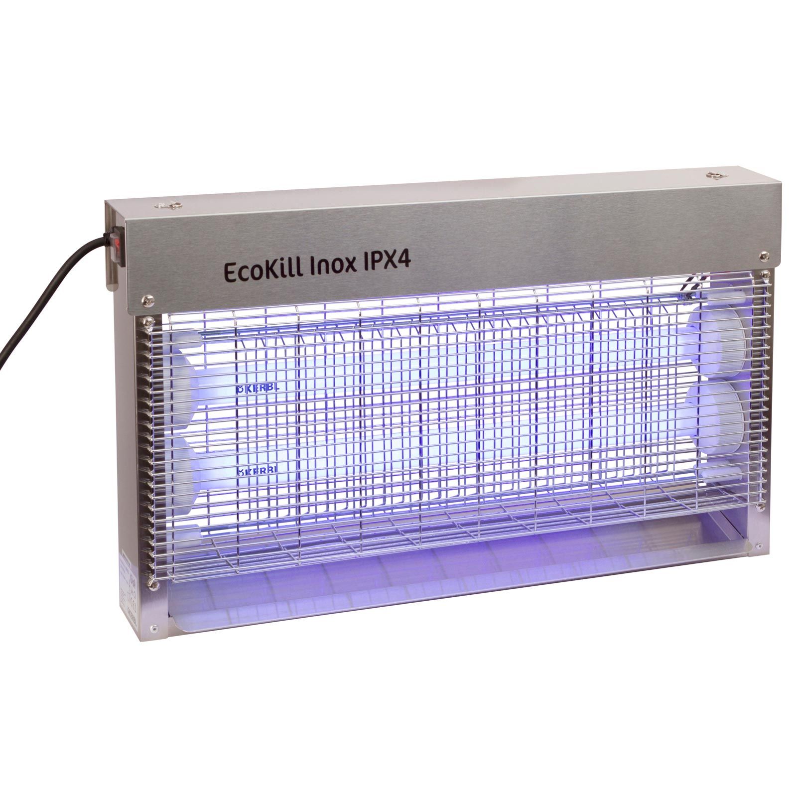 Elektrisk flugdödare EcoKill Inox IPX4 stänkvattenskydd 2 x 15 Watt
