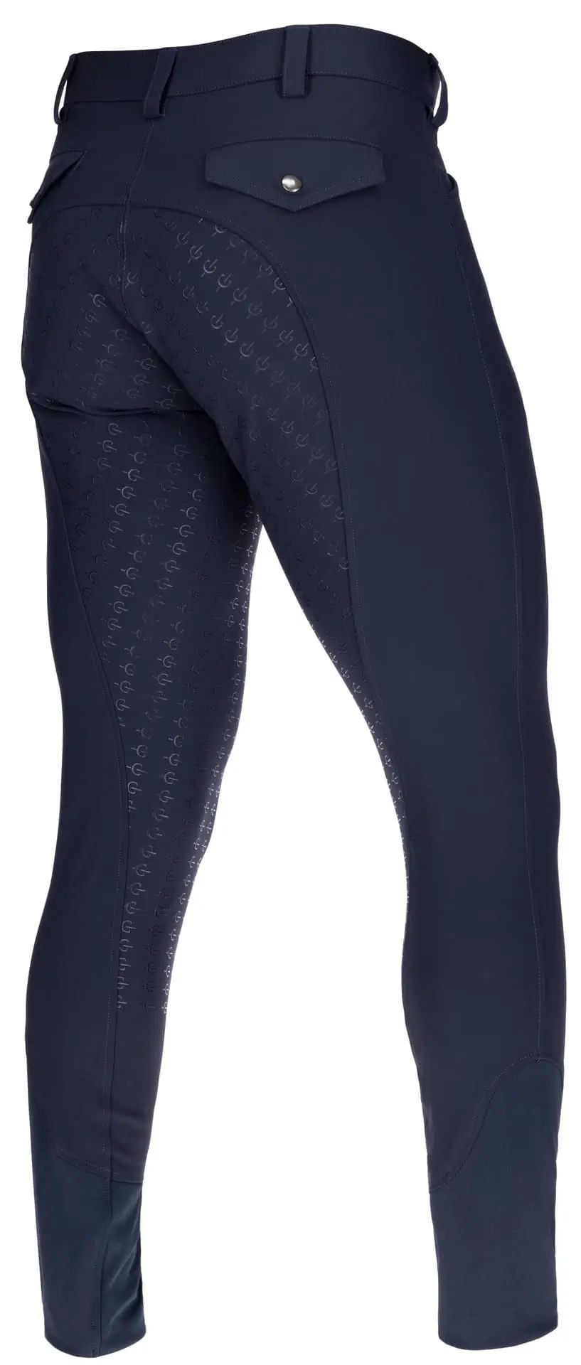 Pantalon d'équitation Covalliero Techno II Homme, fond intégral, bleu foncé, vue arrière