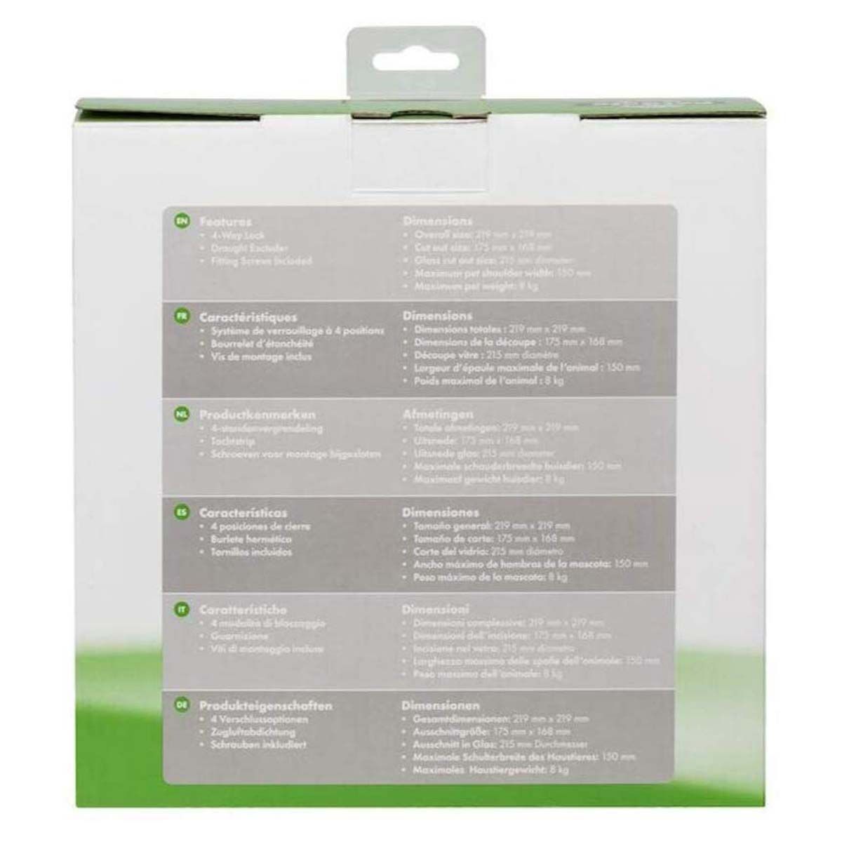 PetSafe Katzenklappe braun, manuelle 4-Wege-Verriegelung, Verpackung