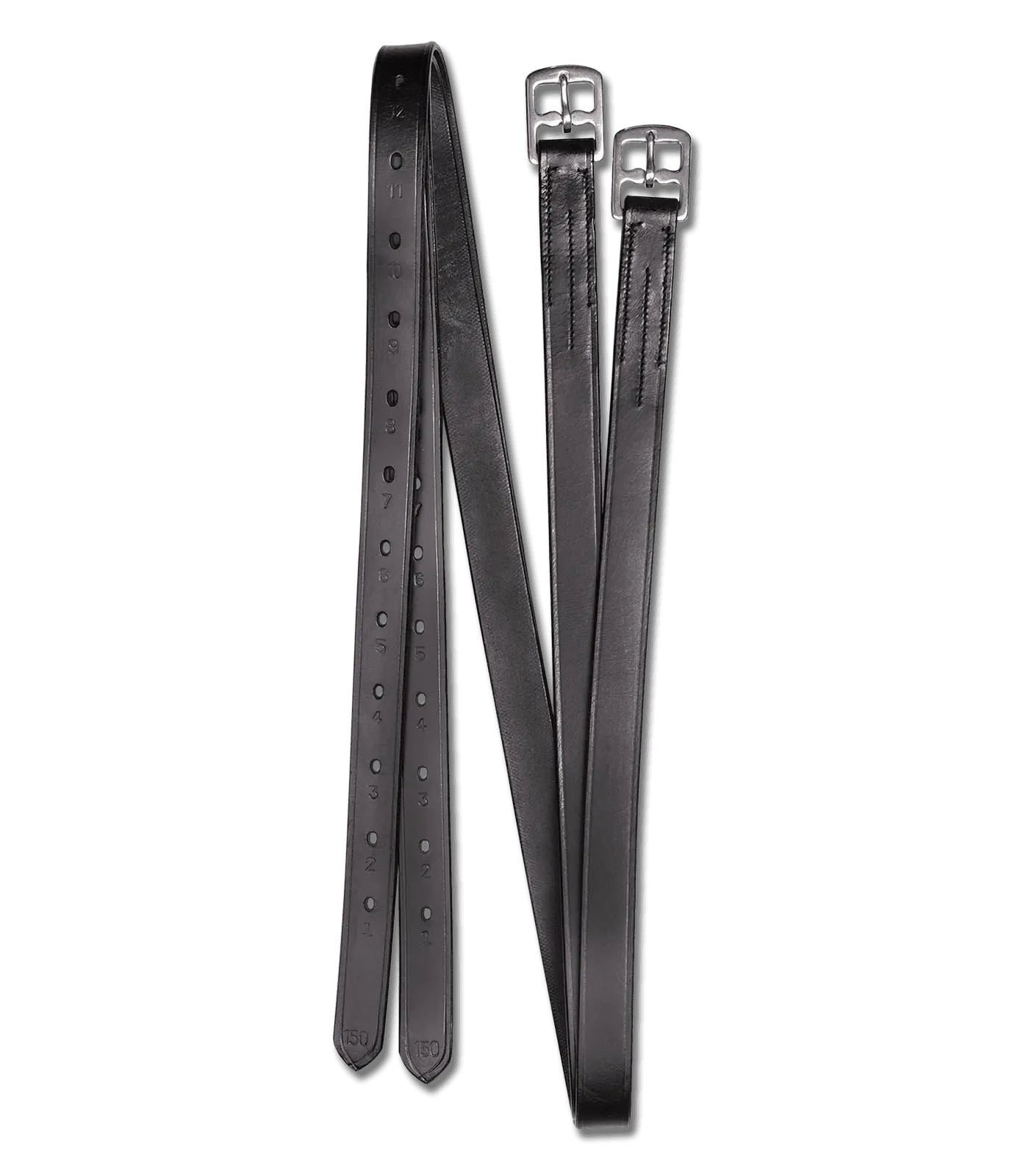 Waldhausen X-Line Étrivières en Cuir, 22 mm, la Paire, noir 140 cm