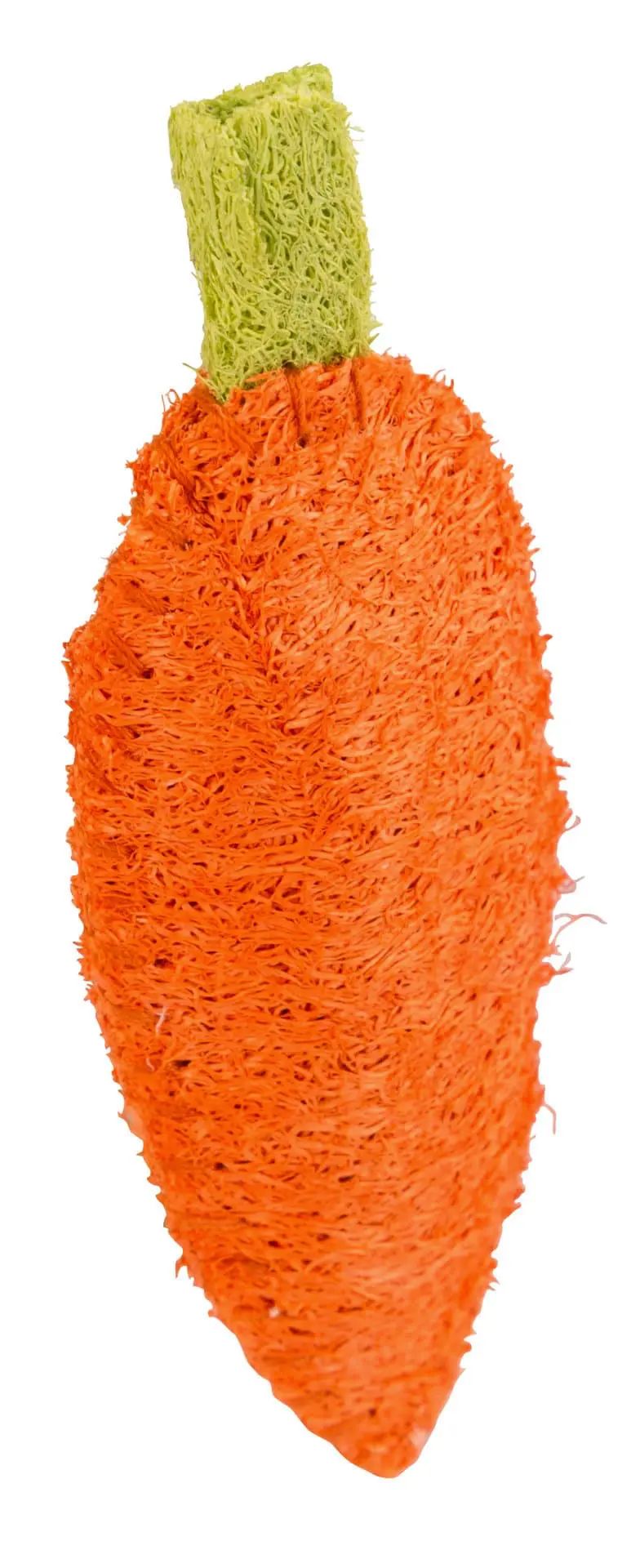 Kerbl Karotte aus Luffa für Nager, 10 cm Kauspielzeug