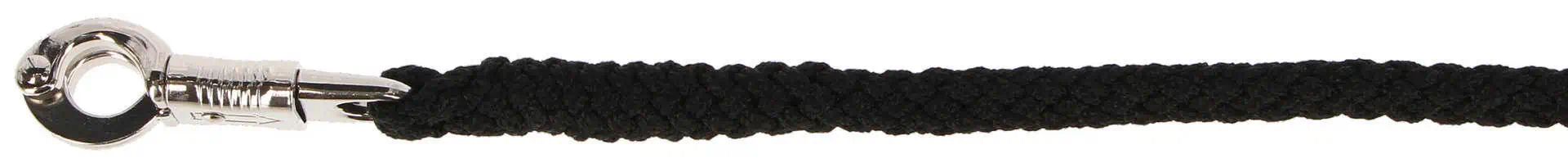 Longe Covalliero Supreme, polypropylène tressé pour chevaux, noir avec mousqueton de sécurité