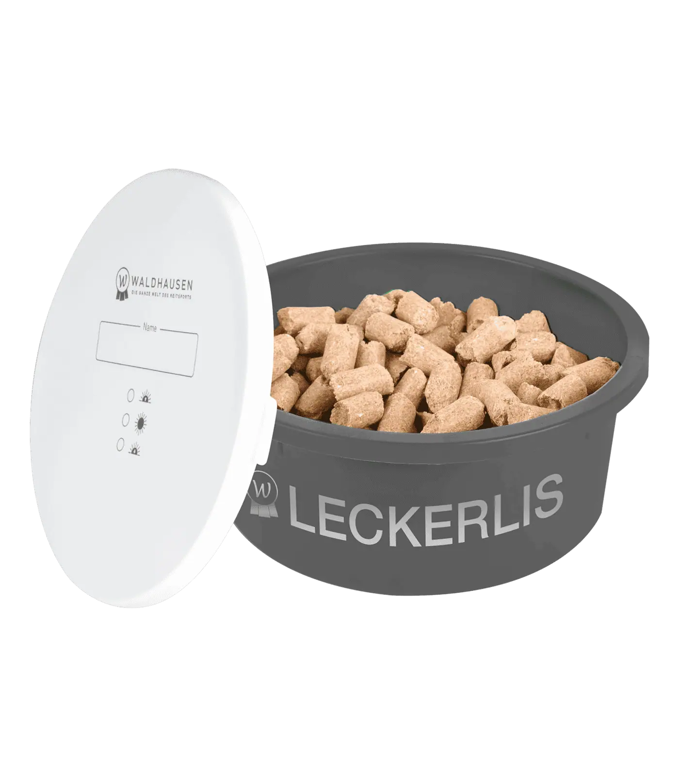 Bol à aliments Waldhausen avec couvercle, anti-souris, 2 L, en utilisation