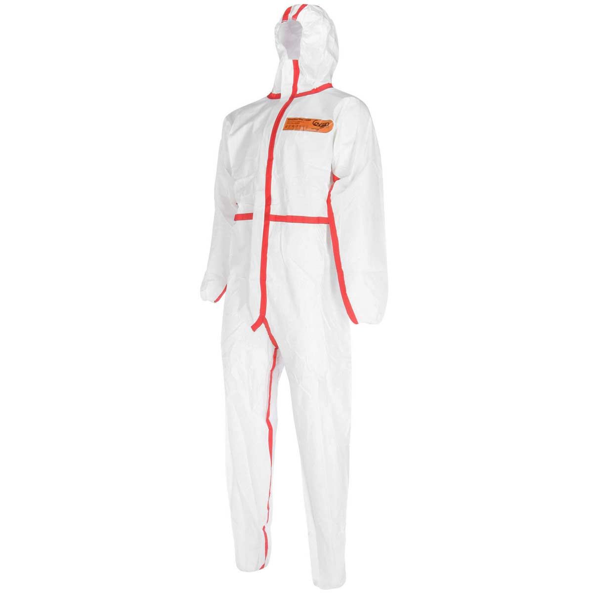 Combinaison jetable Kerbl type 4 protection chimique blanc/rouge, L