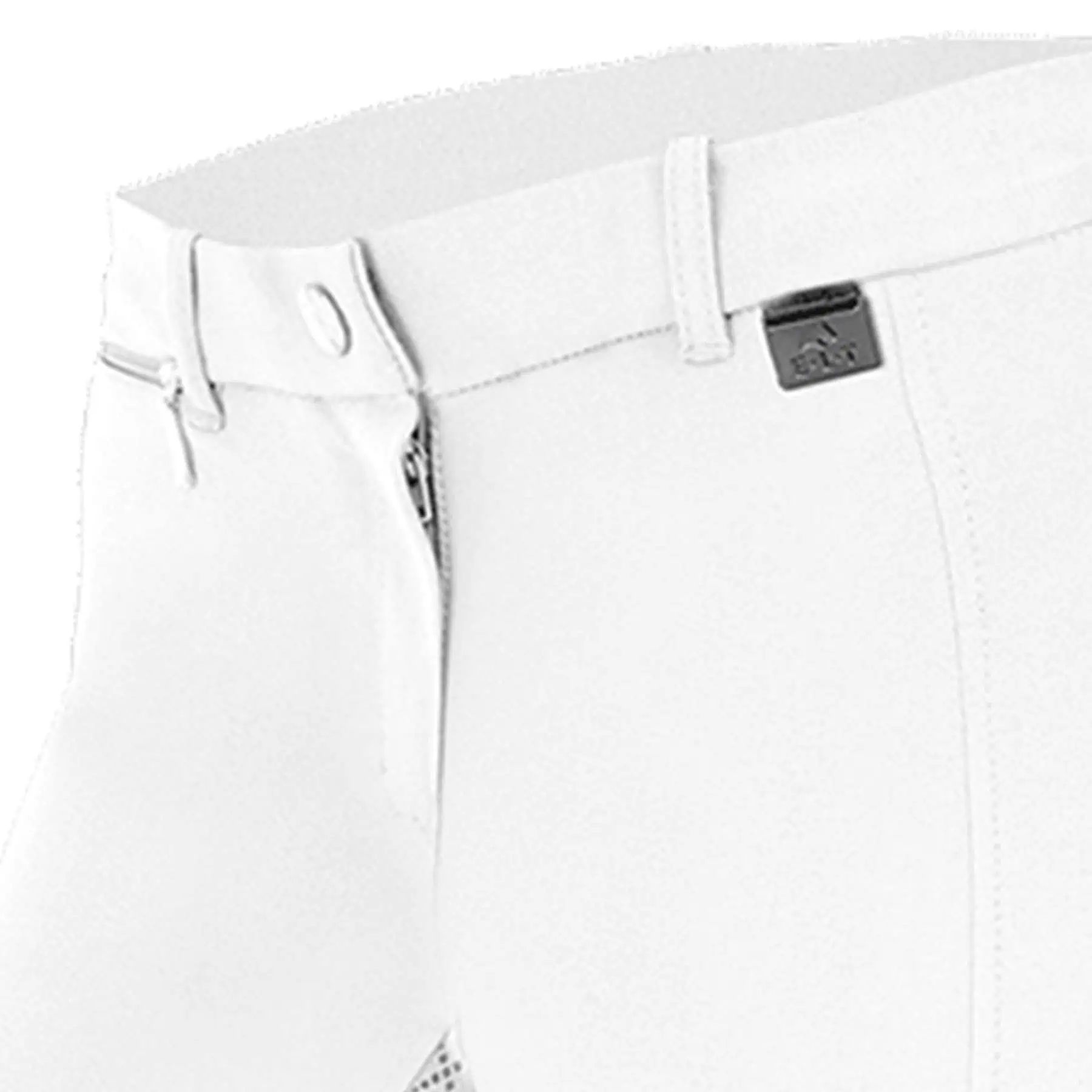 Pantalon d'équitation ELT Micro Sport en silicone, fond intégral, blanc, 164