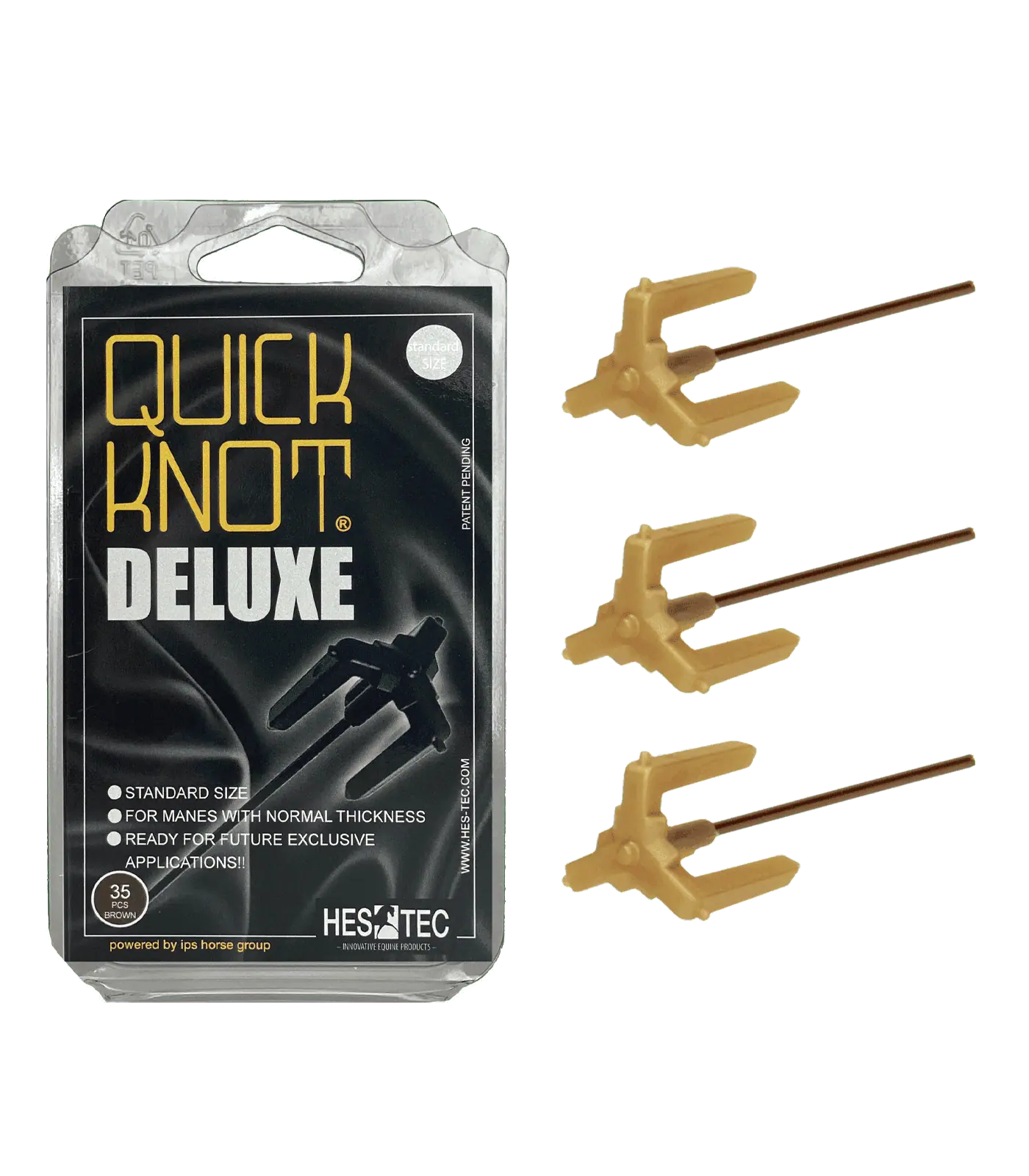 Hes-tec Accessoire de Tressage Quick Knot Deluxe, Standard, Marron