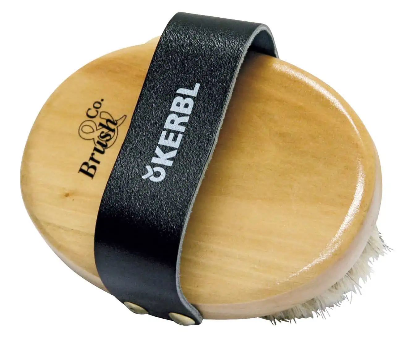Brusca Kerbl in pelo di capra con dorso in legno laccato, vista frontale