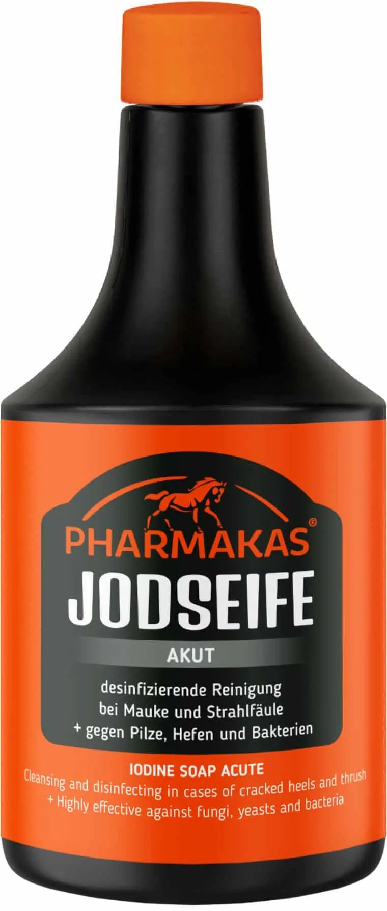 Savon à l'iode Pharmakas nettoyage désinfectant pour chevaux, 500 ml