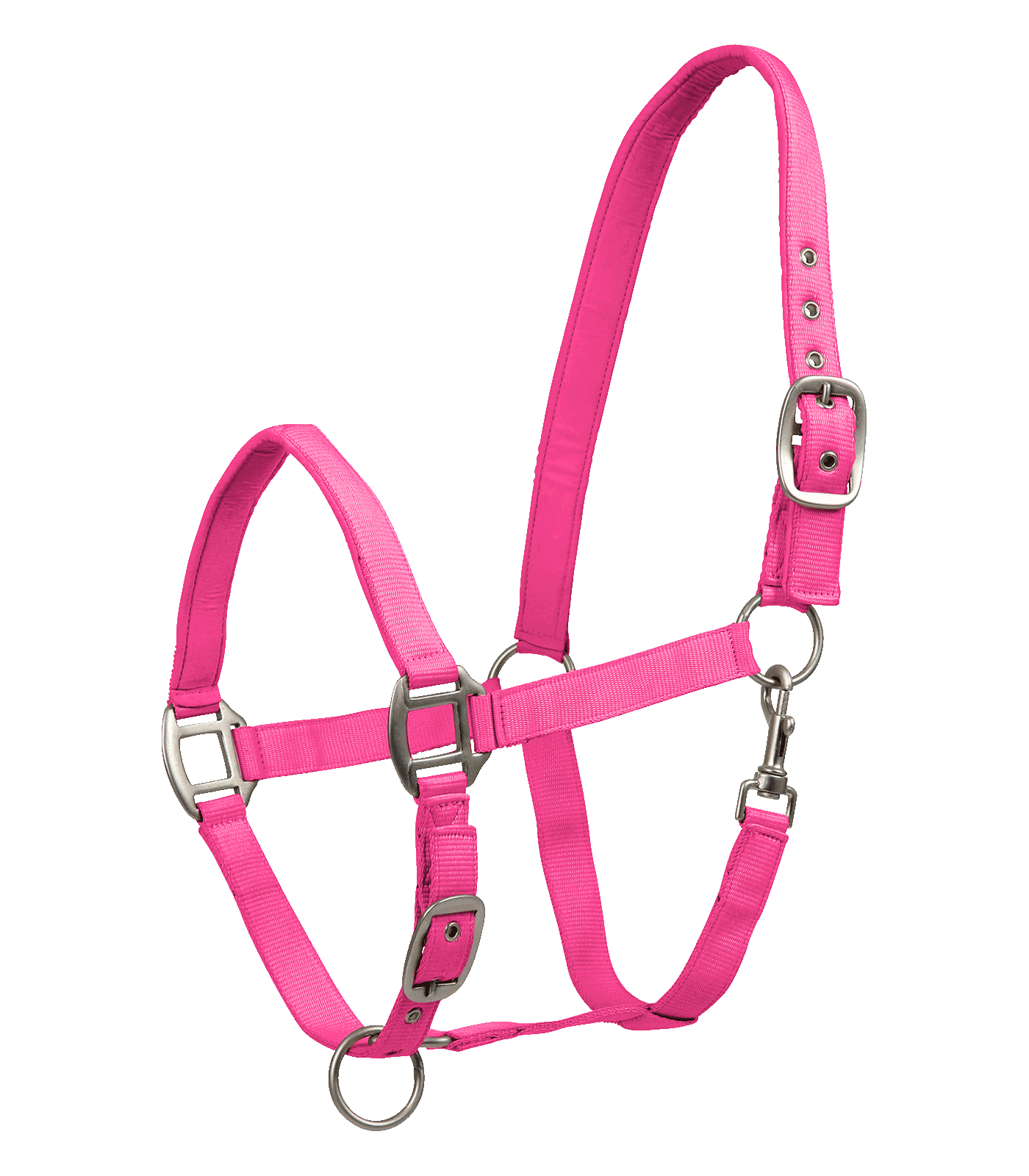 pinkes Halsband-/Geschirr, Gurtband, Metallringe, verstellbar, Halsband/Hunde-Geschirr