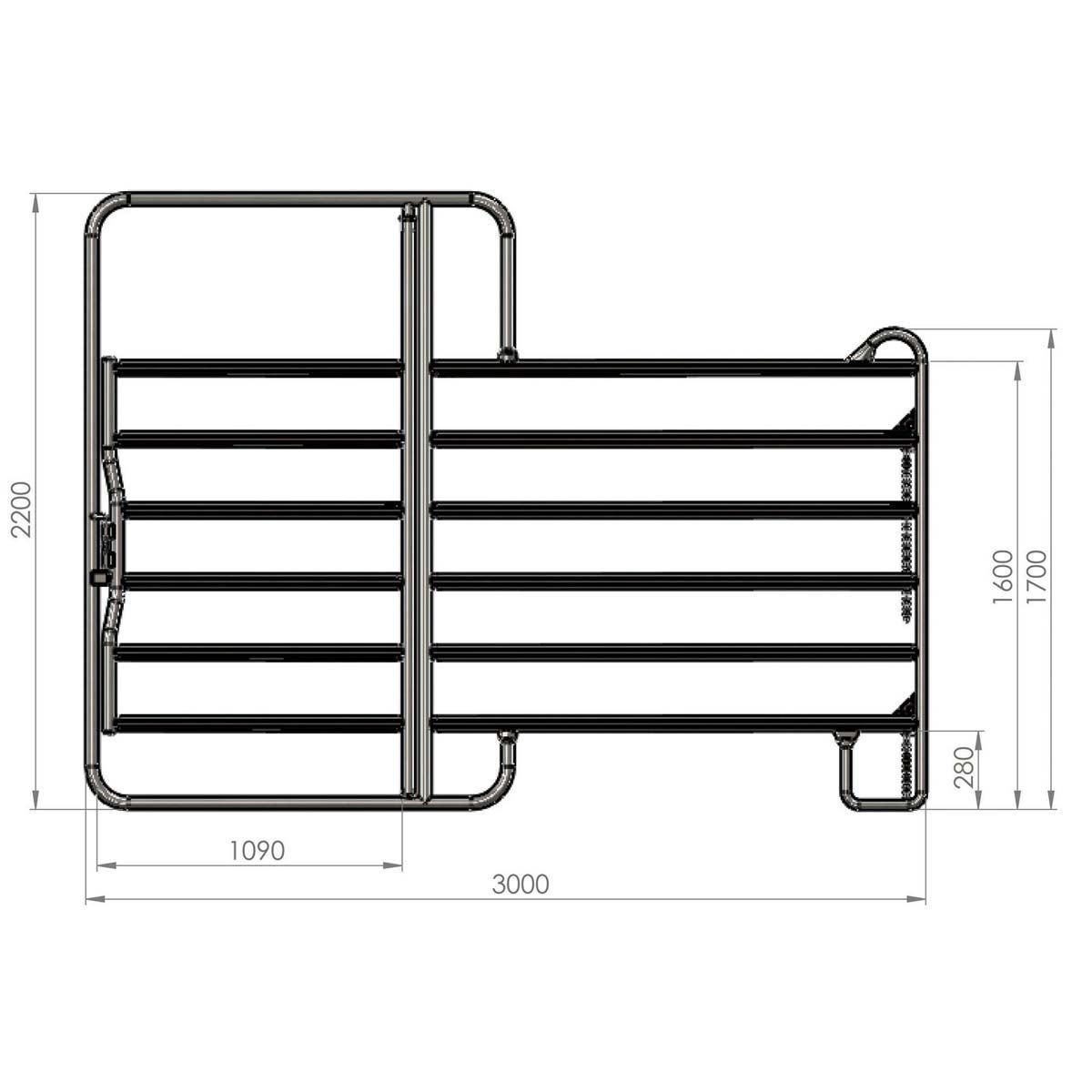 Weidepanel Set Longierzirkel klein Ø 10,4 m, Maßzeichnung