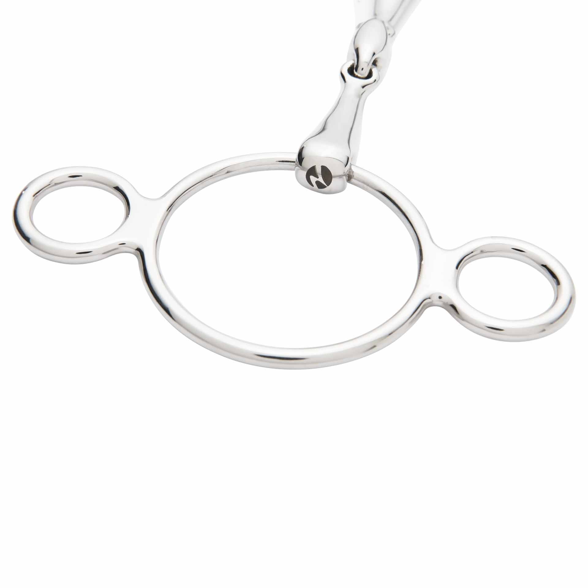 Zăbală BUSSE cu 3 inele din oțel inoxidabil, 16 mm, dublu articulată, detaliu