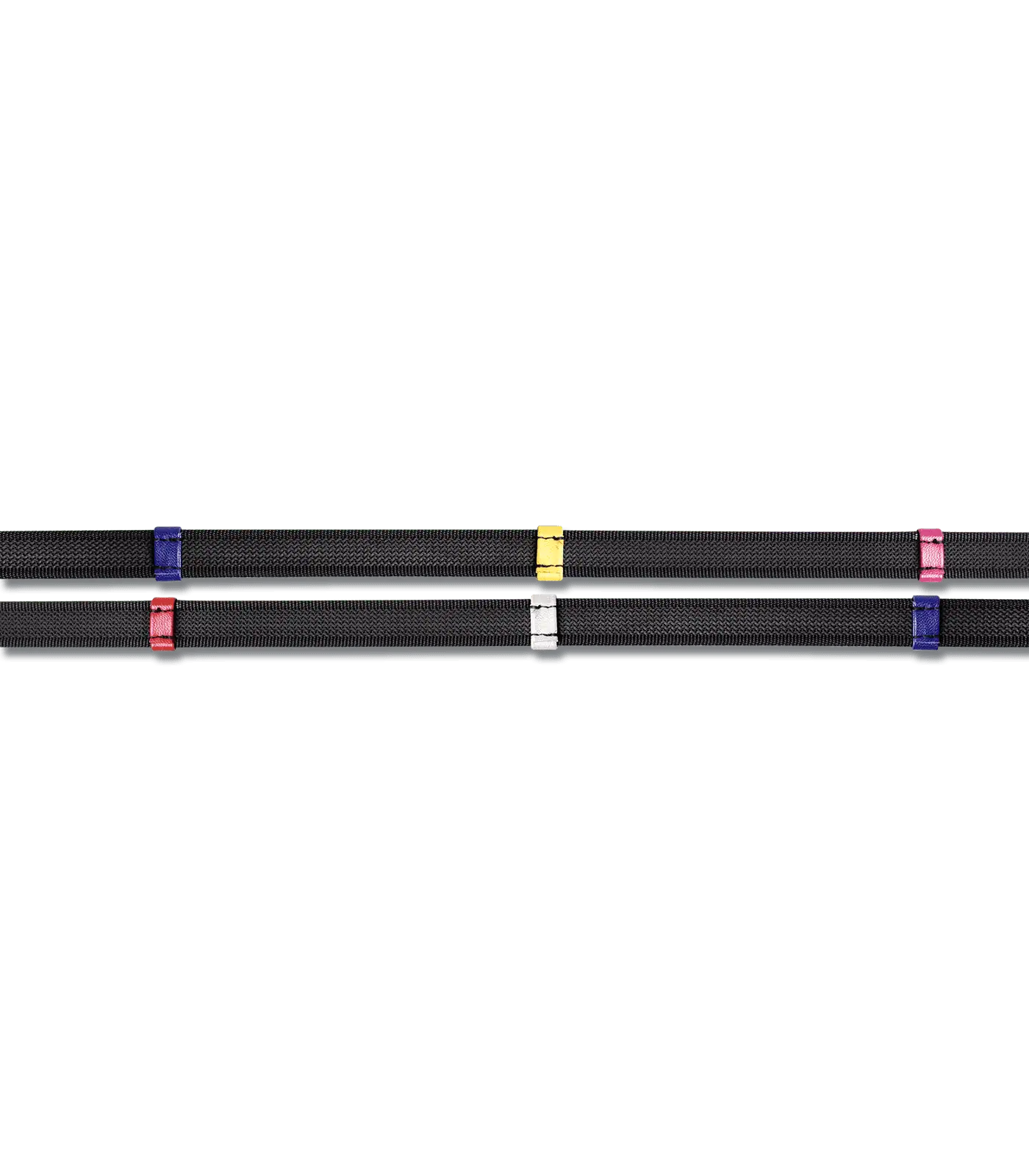 Waldhausen Rênes Antidérapantes à Arrêtoirs Colorés, Cuir, Noir, Cheval