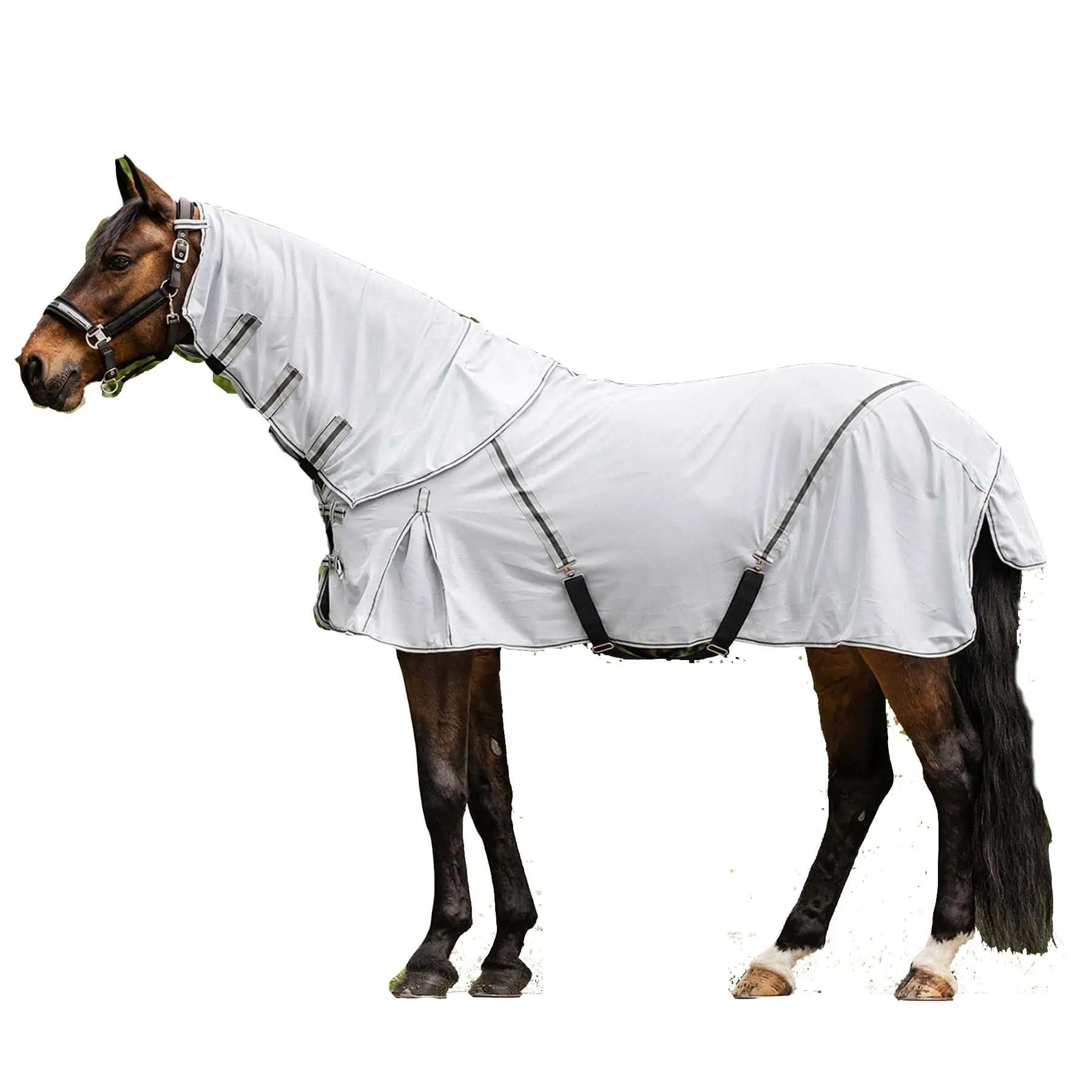 Waldhausen Protect Fliegendecke mit abnehmbarem Halsteil, silbergrau/grau, 135 cm