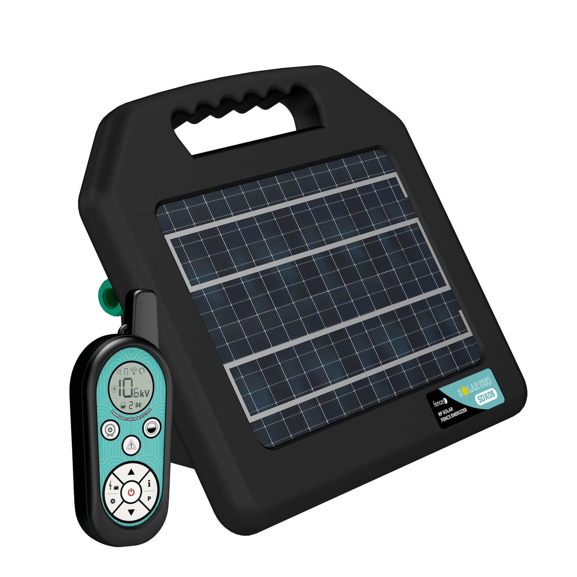 fencee solar SDX08 Électrificateur de clôture solaire connecté, RF, 0,8 Joule