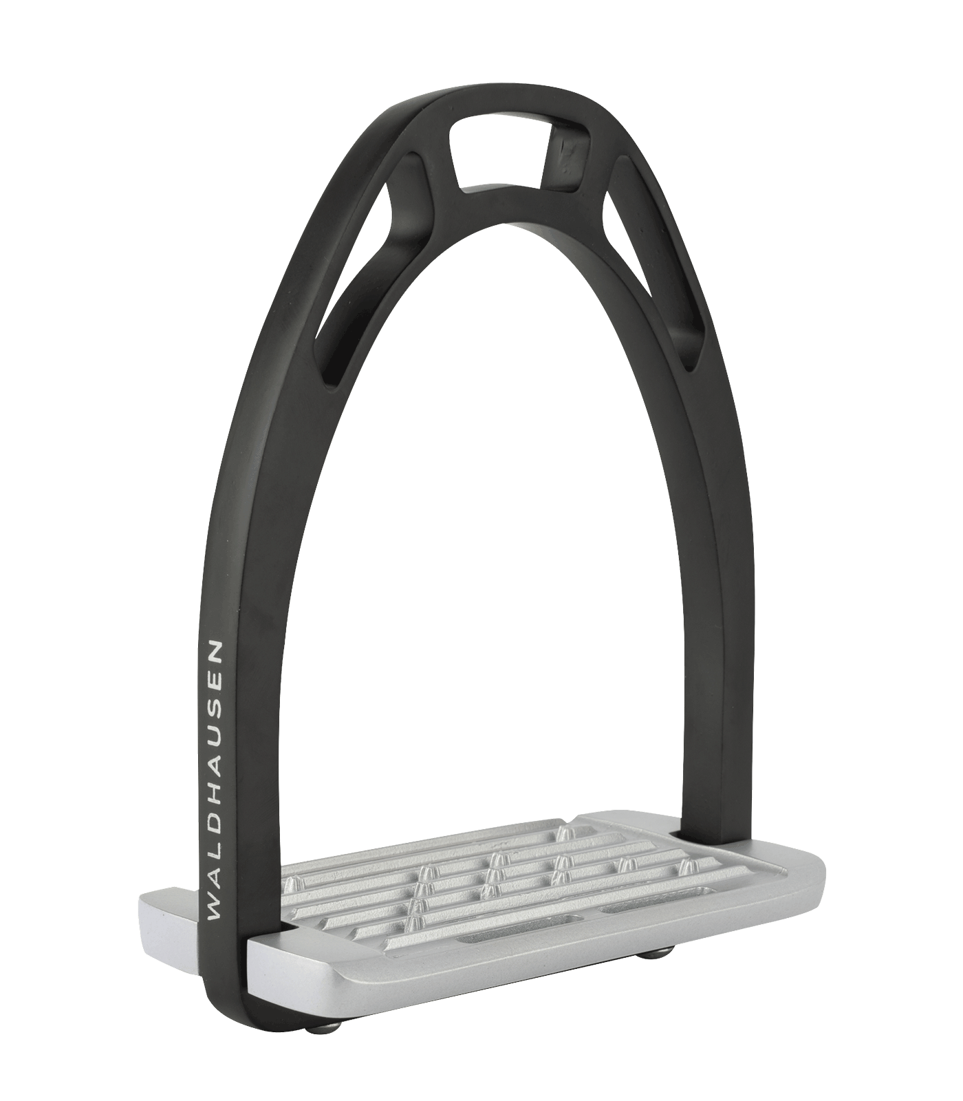 Waldhausen Aluminium Stirrups, black, 12 cm, wide tread, pair