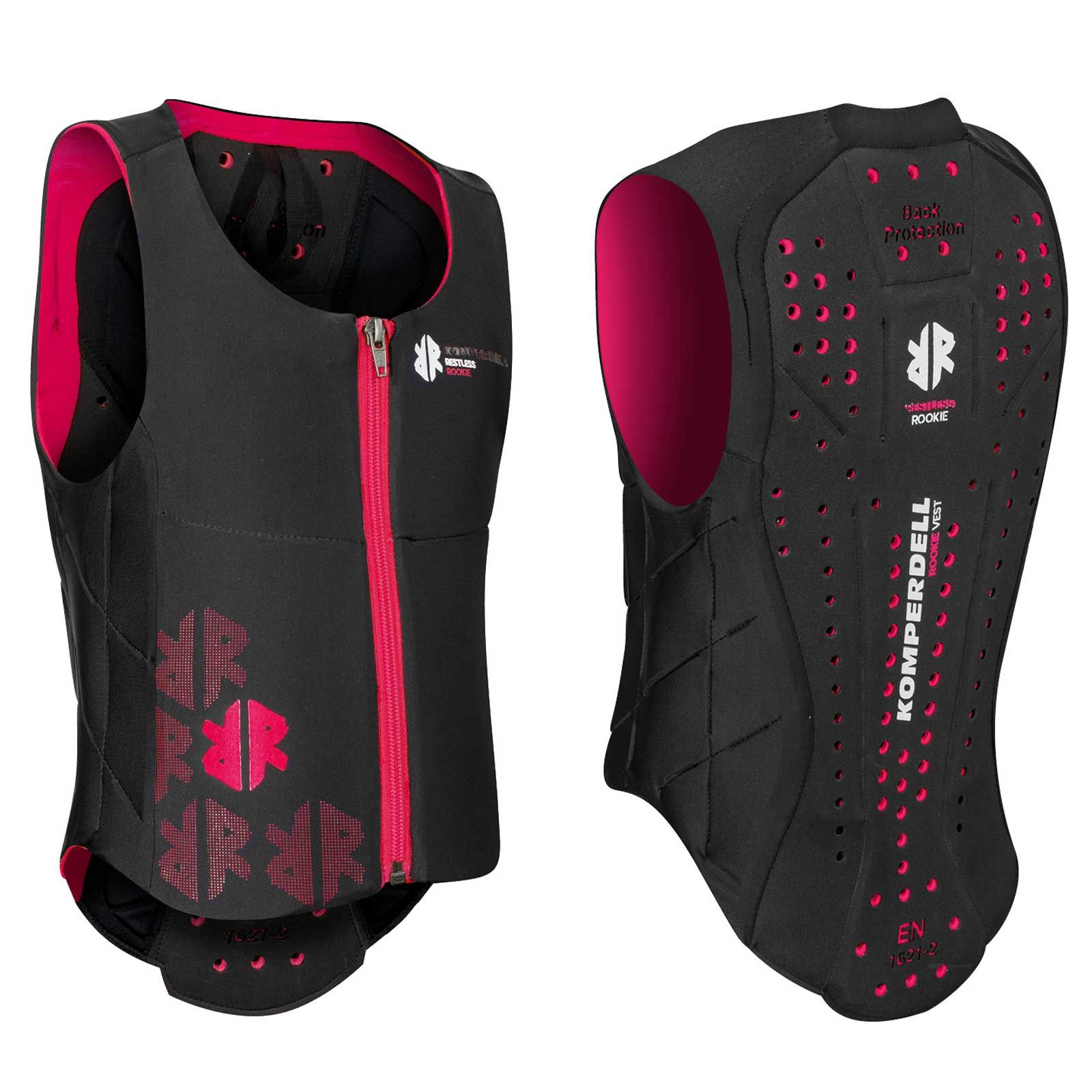 Komperdell Barnryggskydd Ballistic Vest Junior svart, rosa, framifrån