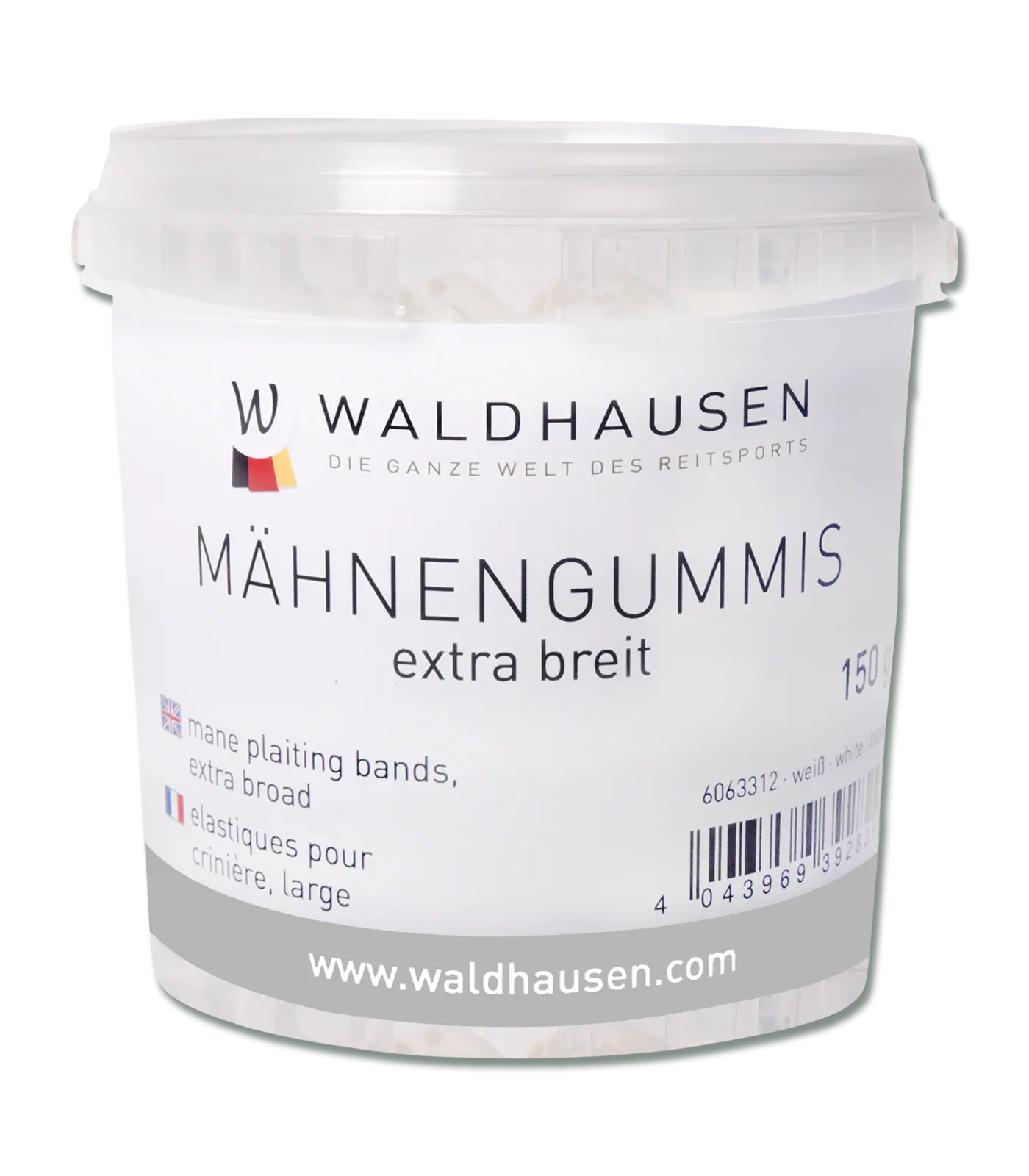 Waldhausen Élastiques à tresser extra larges, en seau, 150 g, transparent