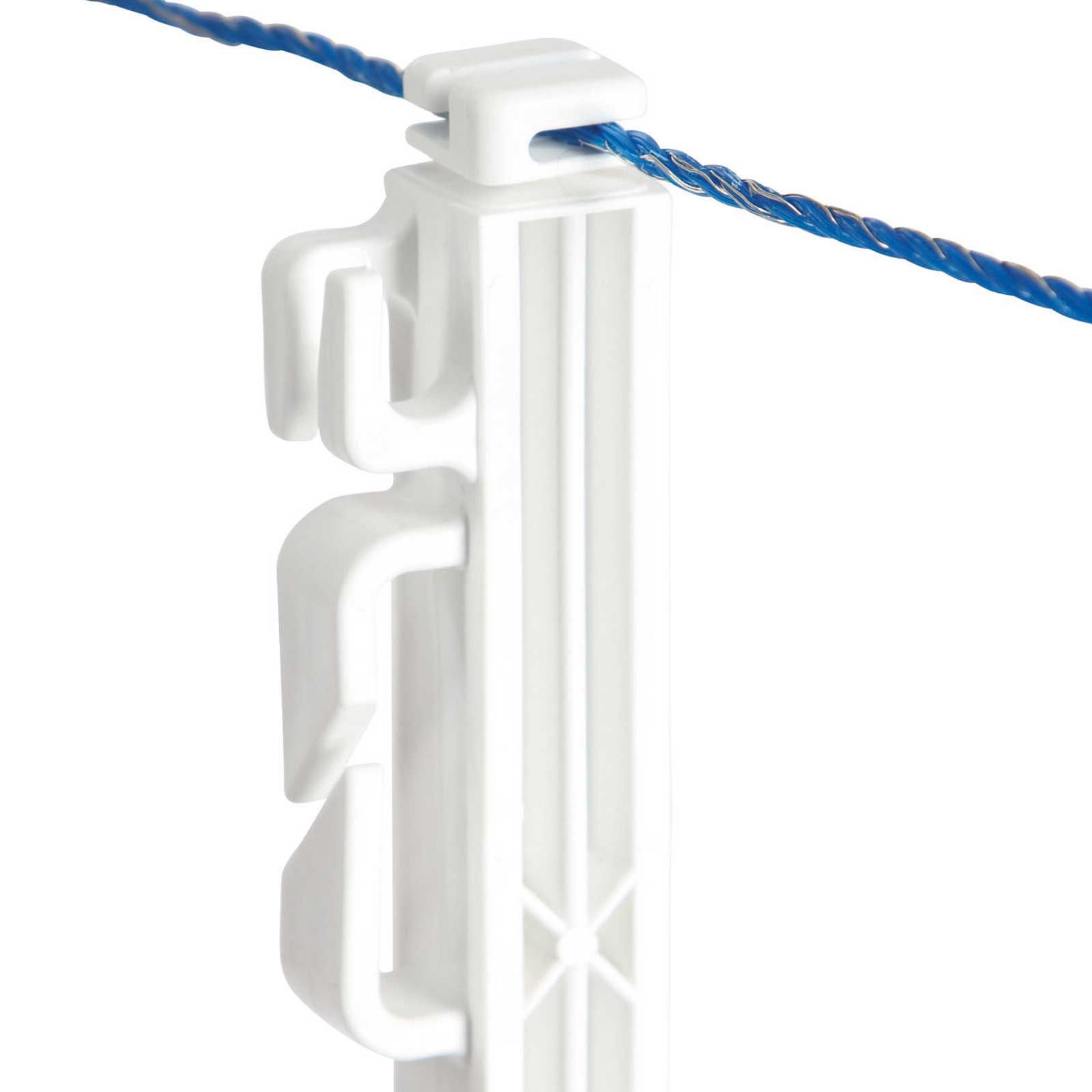 Piquet à étrier AKO plastique 114,5 cm, blanc, lot de 5, détail, piquet