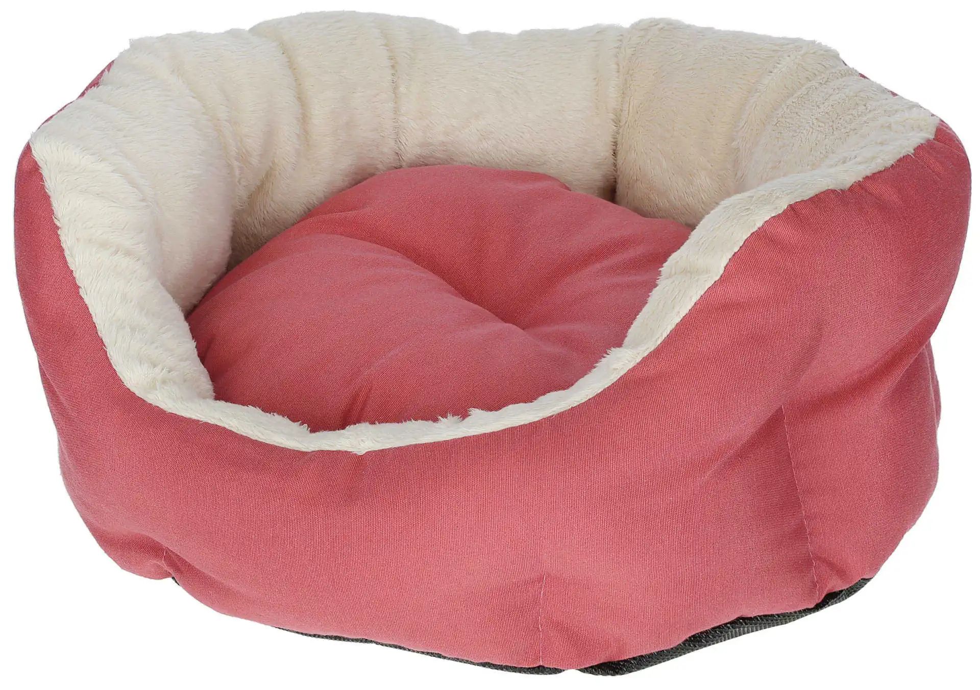 Kerbl Kitten Bed Raspberry, soft plush bed with non-slip base, 45 x 40 x 20 cm