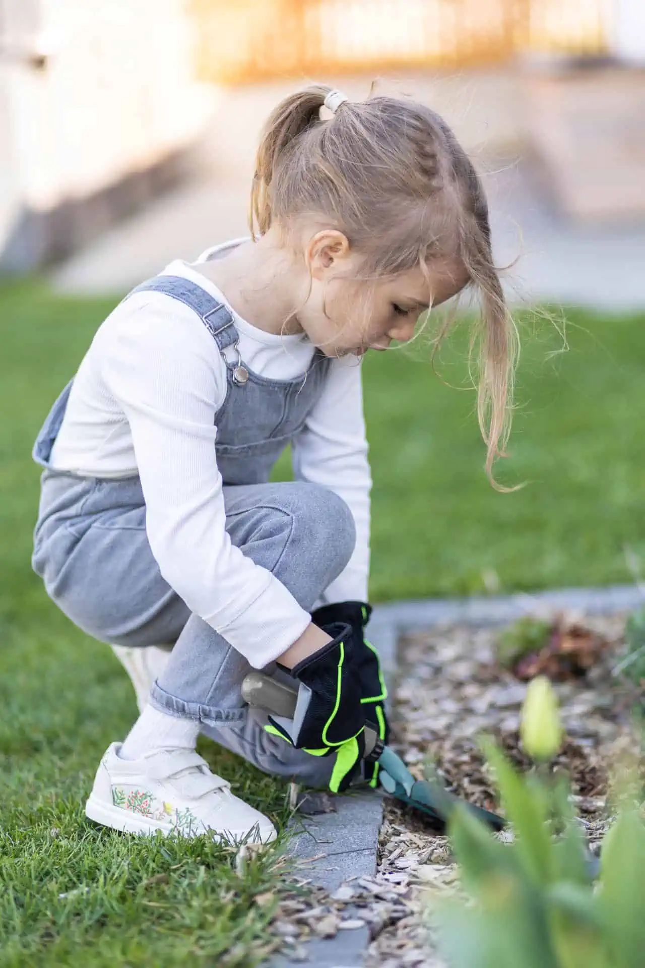 Kerbl Gants pour enfants Joy 8-11 ans manchette ouverte, noir-néon