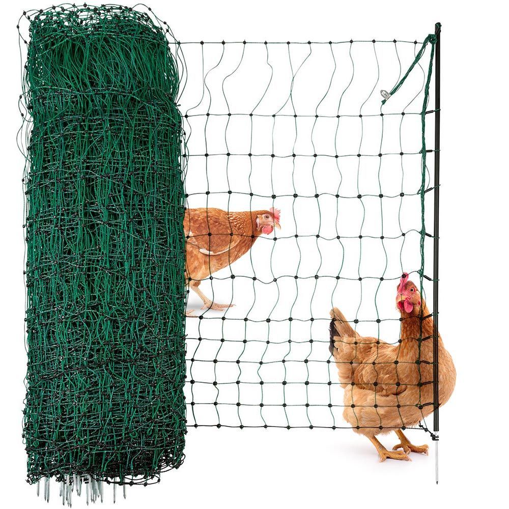 Agrarzone Geflügelnetz Classic ohne Strom, Doppelspitze, grün 25 m x 106 cm