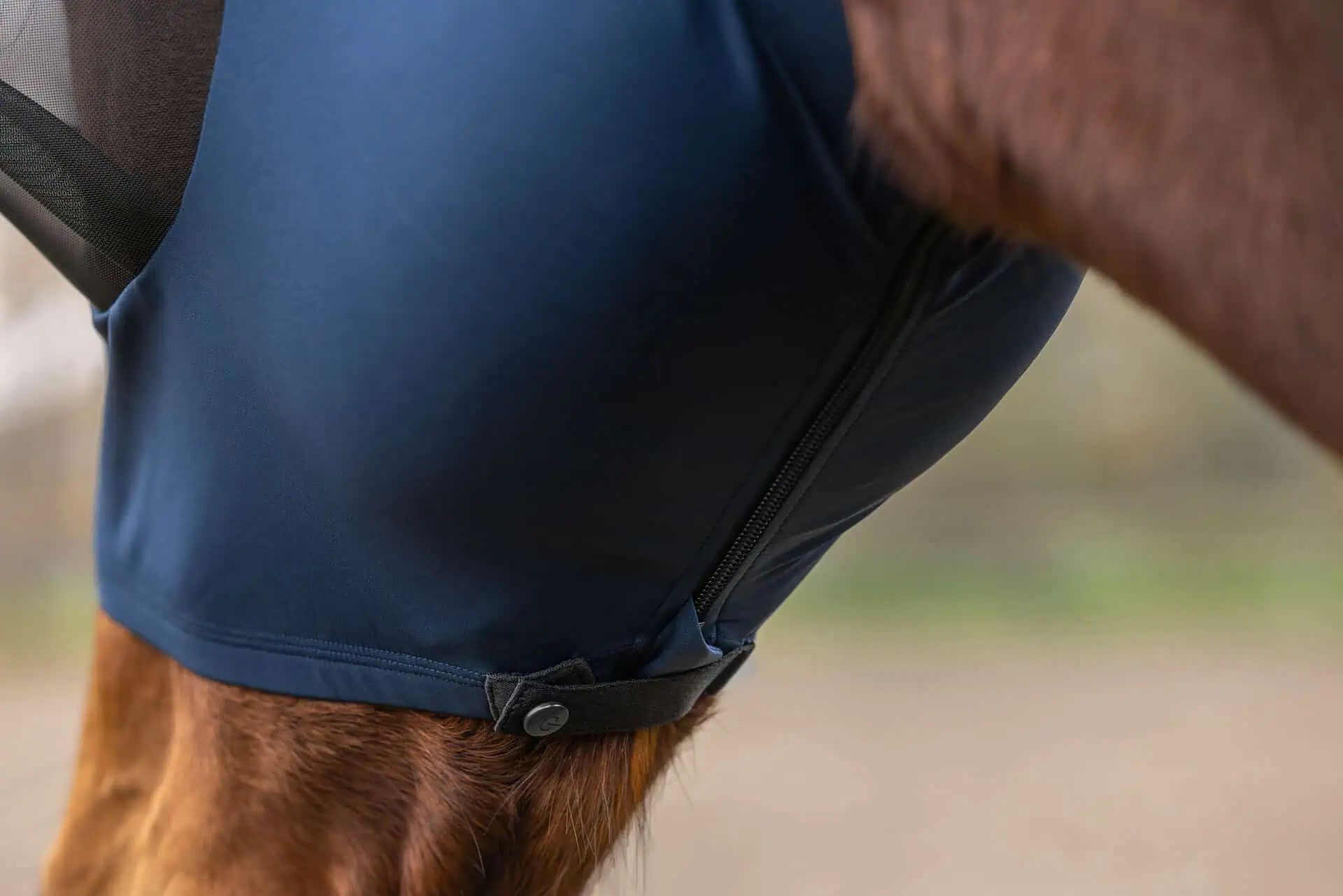 Covalliero Fliegenmaske FinoStretch Zipper mit UV-Schutz, pony